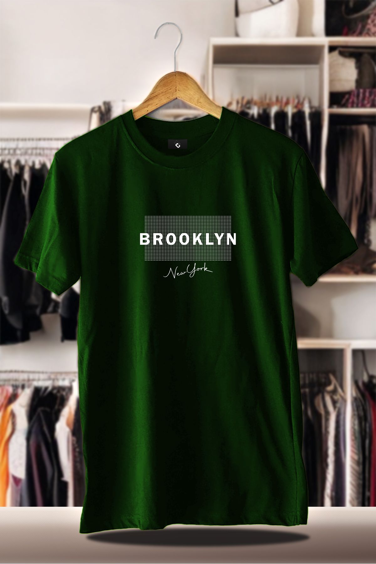 C&C OKULCUNUZ Pamuklu Oversize Baskılı 3 İplik Şardonlu Nefti T-Shirt | Brooklyn Şehir Baskı