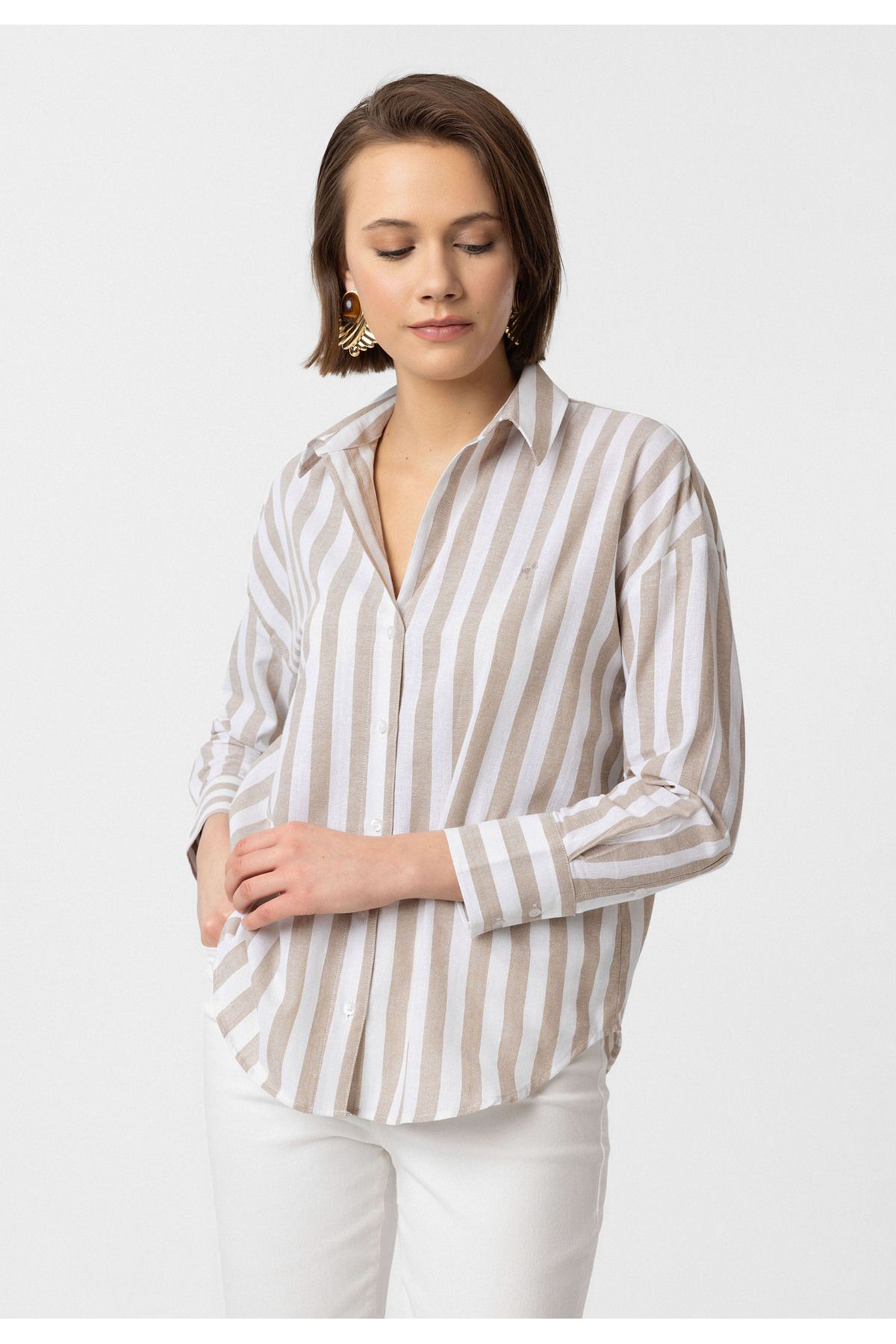 Williot Carisa Kadın Oversize Çizgili Gömlek