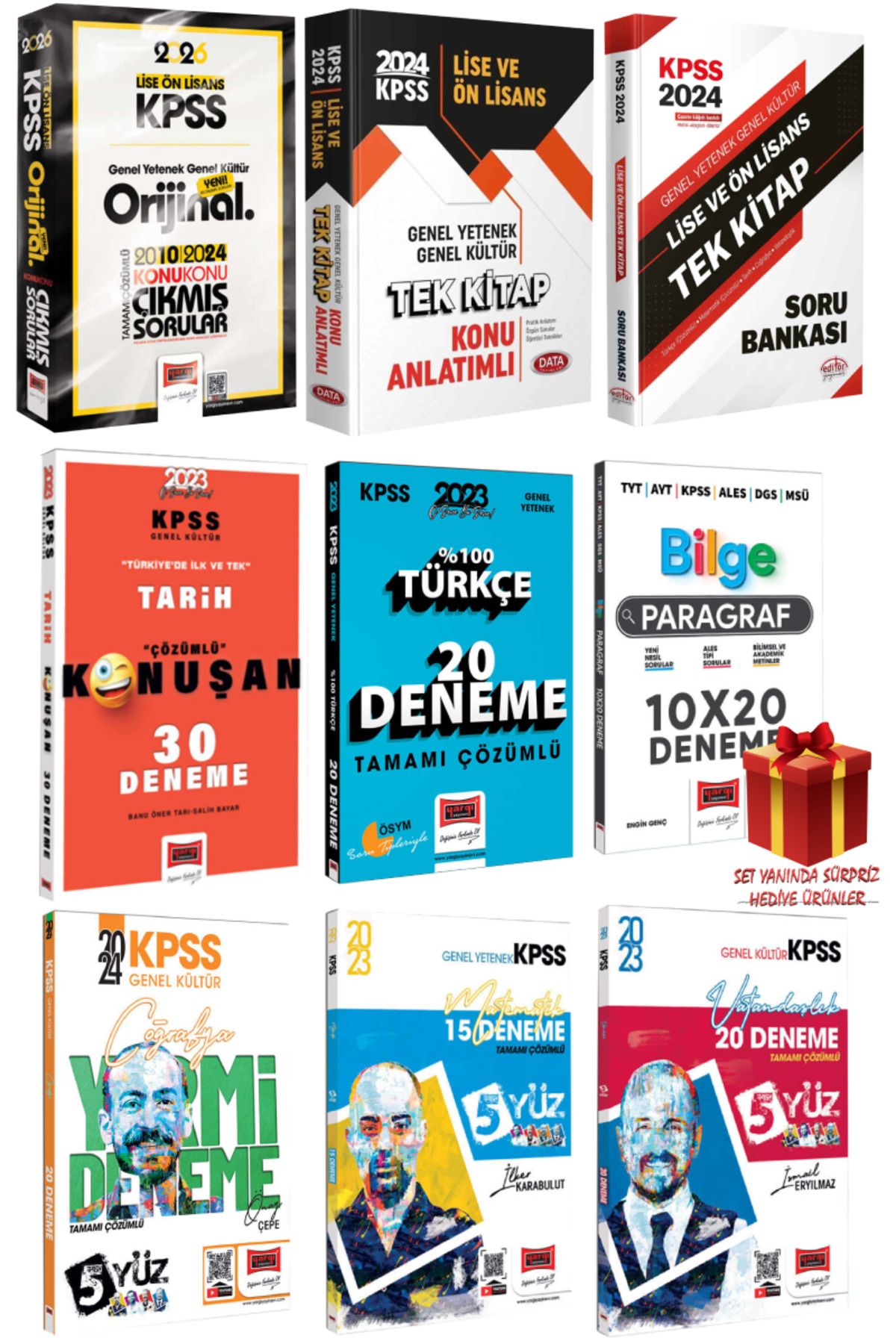 Yargı Yayınları 2026 KPSS Lise Ön Lisans Orijinal 2010-2024 Konu Konu Çıkmış Sorular+ Tek Kitap Konu+Soru B.+ Deneme