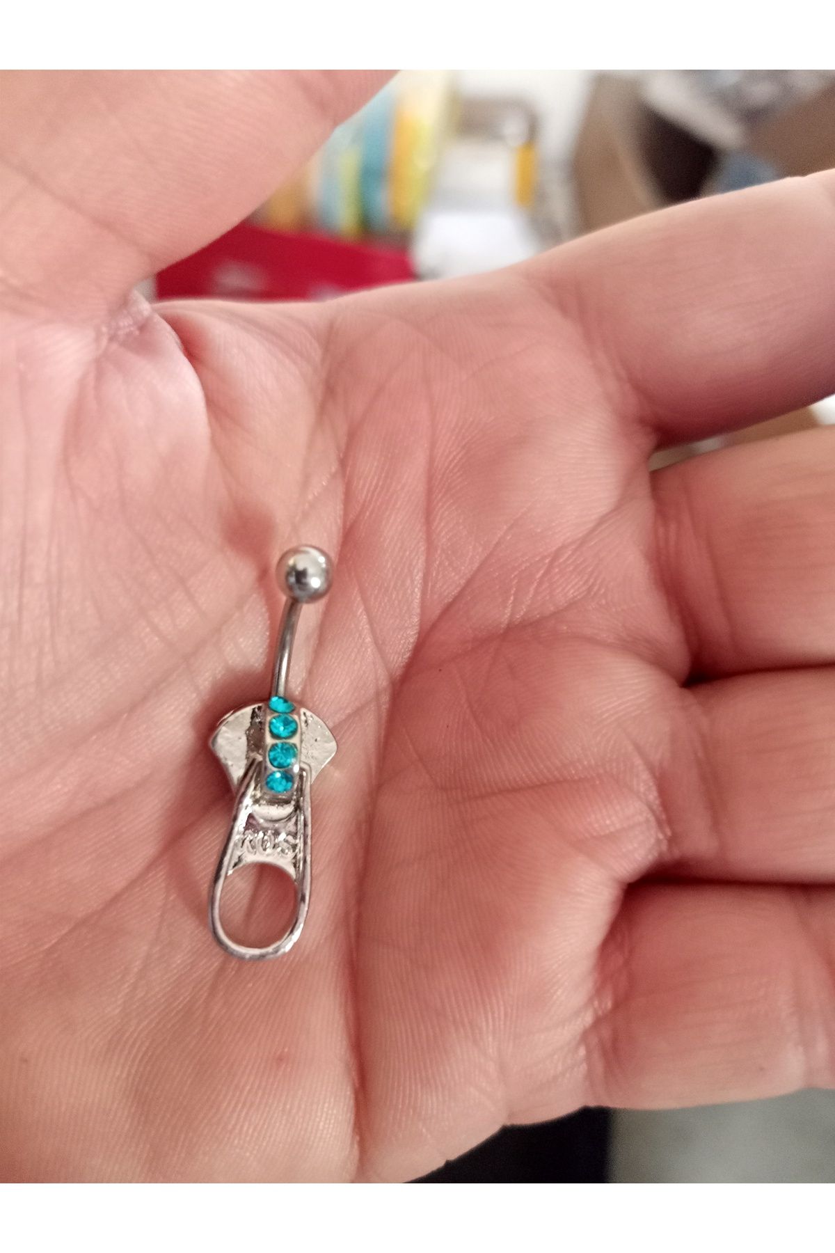 BUĞLEM Göbek Piercing Cerrahi Çelik 316L Gümüş Renk Paslanmaz Kararmaz