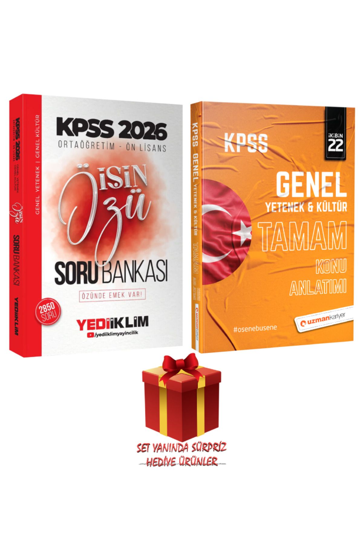 Yediiklim Yayınları 2026 KPSS Ortaöğretim Ön Lisans İşin Özü Soru Bankası + Uzman Kariyer TAMAM Konu Anlatımı + Hediye