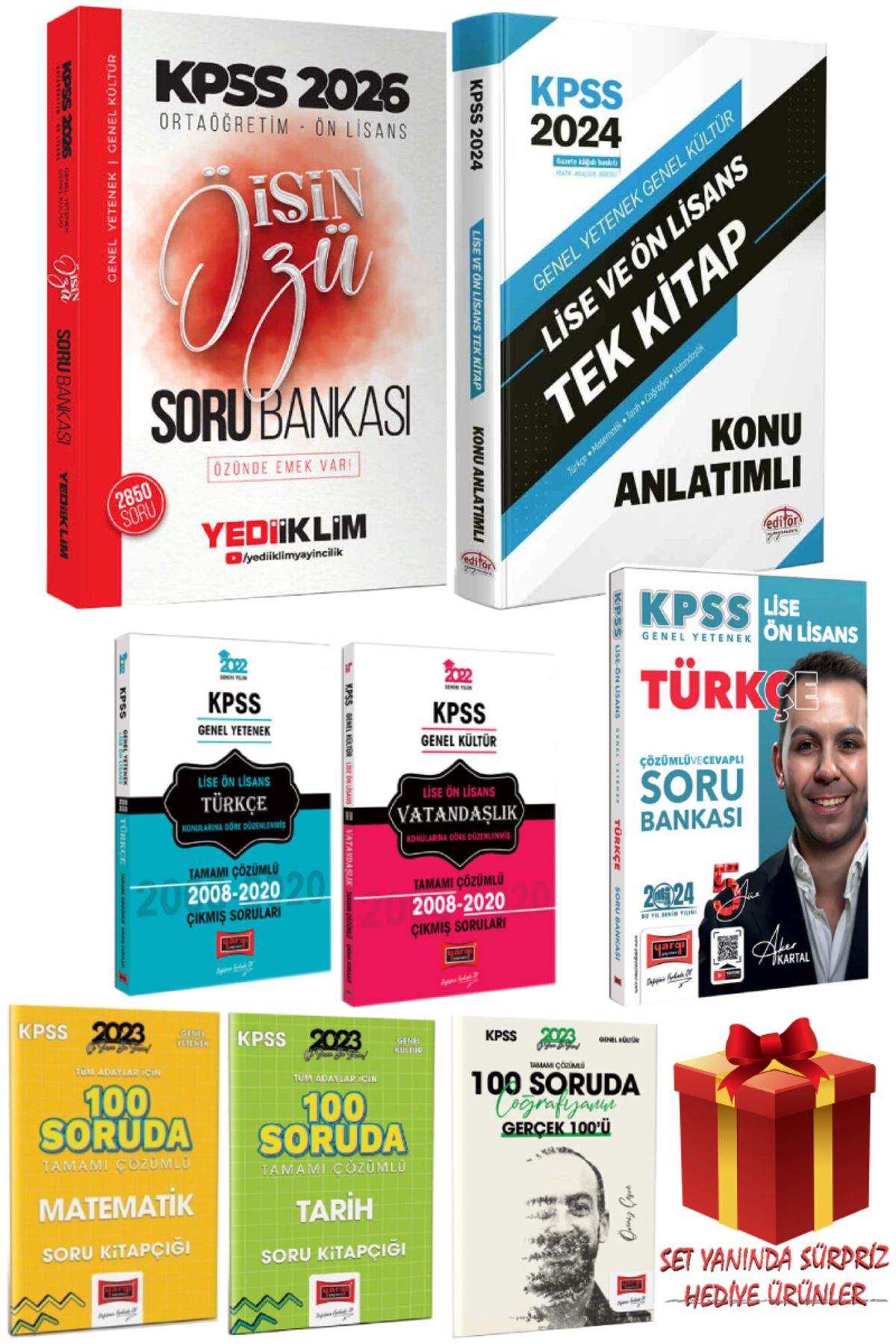 Yediiklim Yayınları 2026 Yediiklim KPSS Ortaöğretim Ön Lisans Soru Bankası+Ortaöğretim Ön Lisans Konu Anlatım+Çıkmış S
