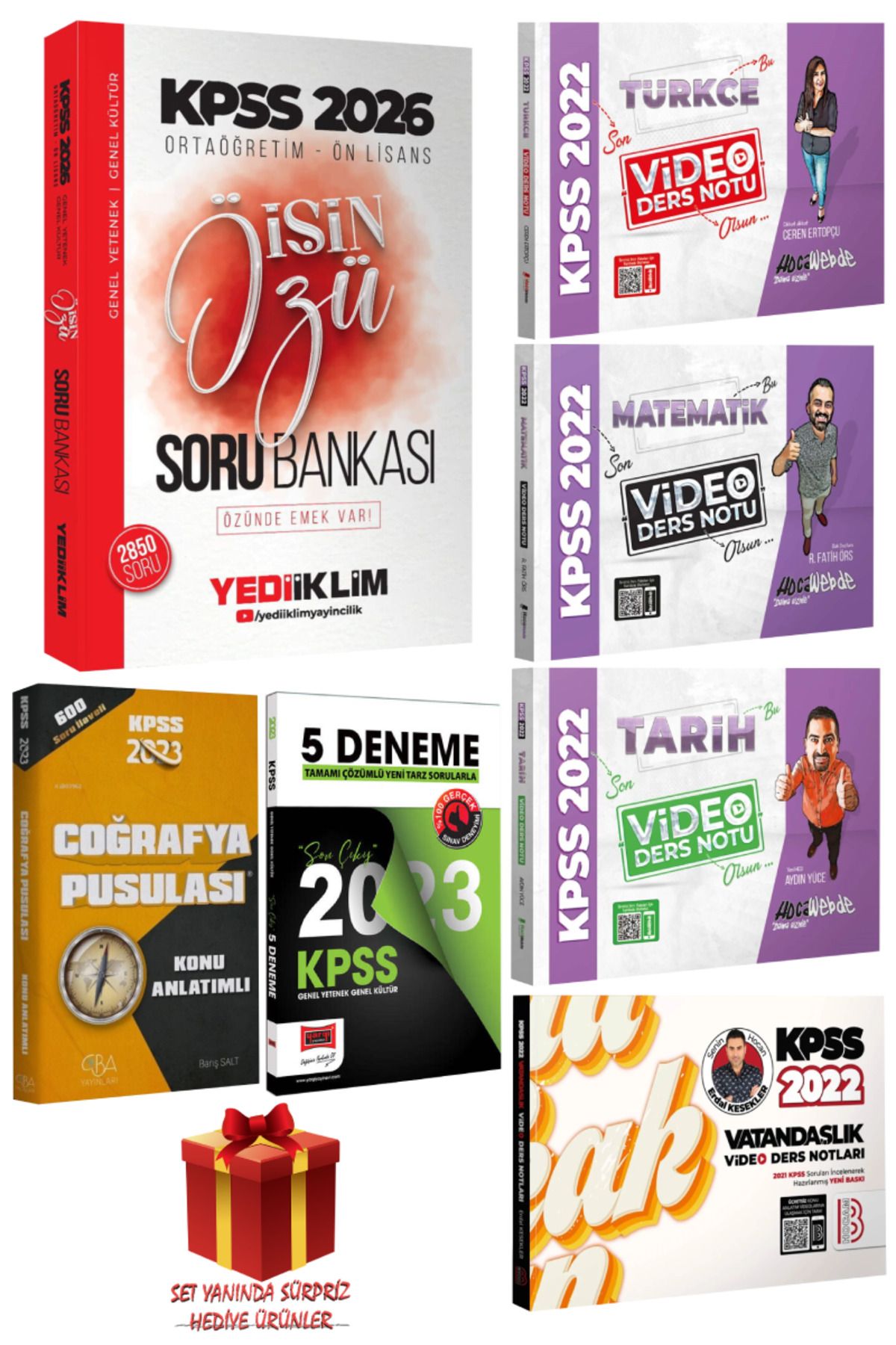 Yediiklim Yayınları 2026KPSS Ortaöğretim Ön Lisans İşin Özü Soru Bankası+ Hoca Webde Benim Hocam CBA Video Ders+ Deneme