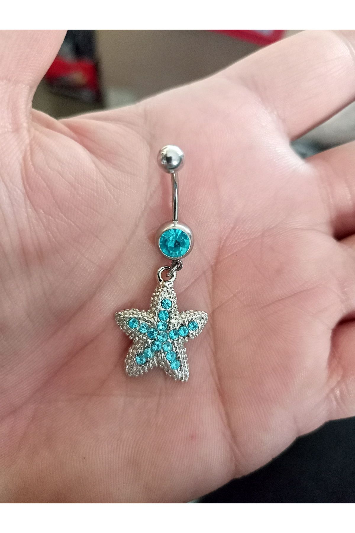 BUĞLEM Göbek Piercing Cerrahi Çelik 316L Gümüş Renk Paslanmaz Kararmaz