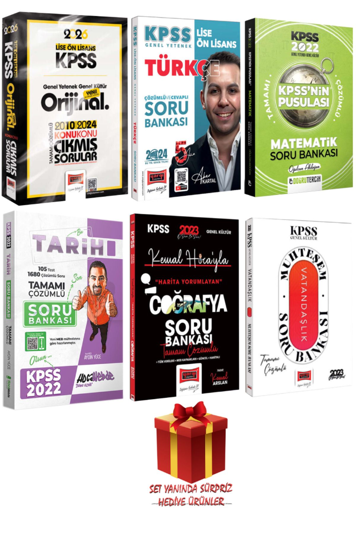 Yargı Yayınları 2026 KPSS Lise-Ön Lisans Çıkmış Sorular 2010-24+Türkçe Matematik Tarih Coğrafya Vatandaşlık Soru B.