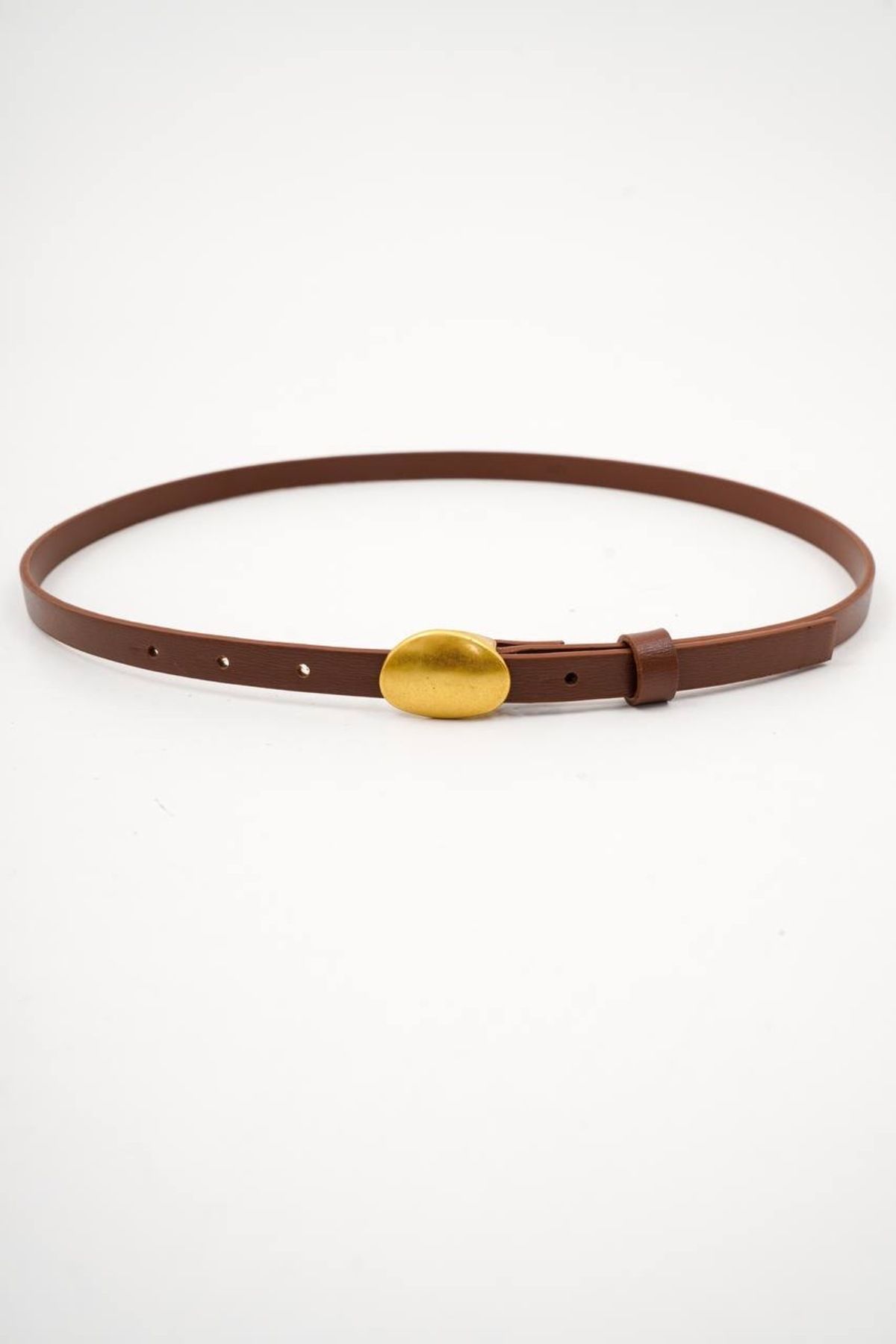 Detre Vintage Gold Aksesuar Detaylı İnce Kemer