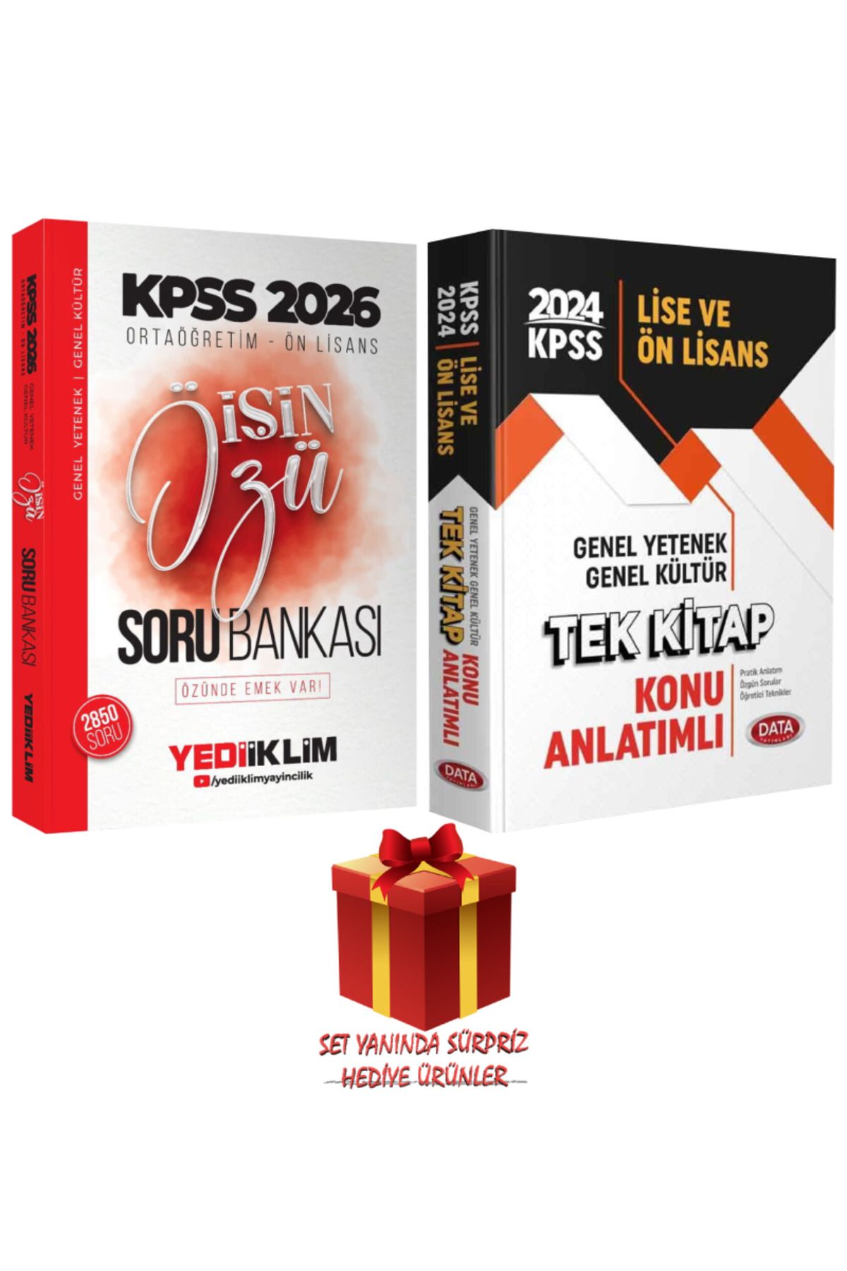 Yediiklim Yayınları 2026 KPSS Ortaöğretim Ön Lisans İşin Özü Soru Bankası + Data Tek Kitap Konu Anlatımlı + Hediye