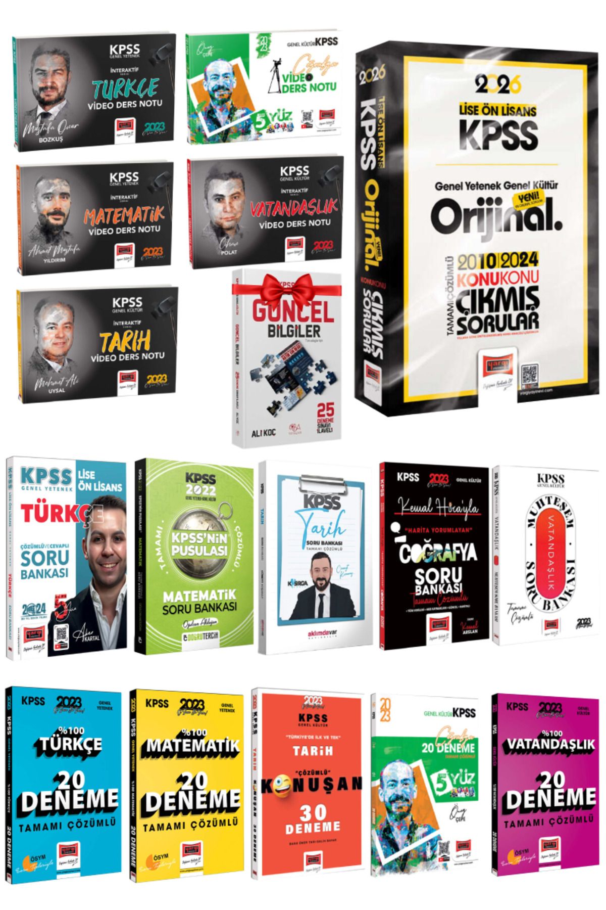 Yargı Yayınları 2026 KPSS Lise-Ön Lisans Çıkmış Sorular+Türkçe Matematik Tarih Coğrafya Vatandaşlık Konu+SB+Deneme