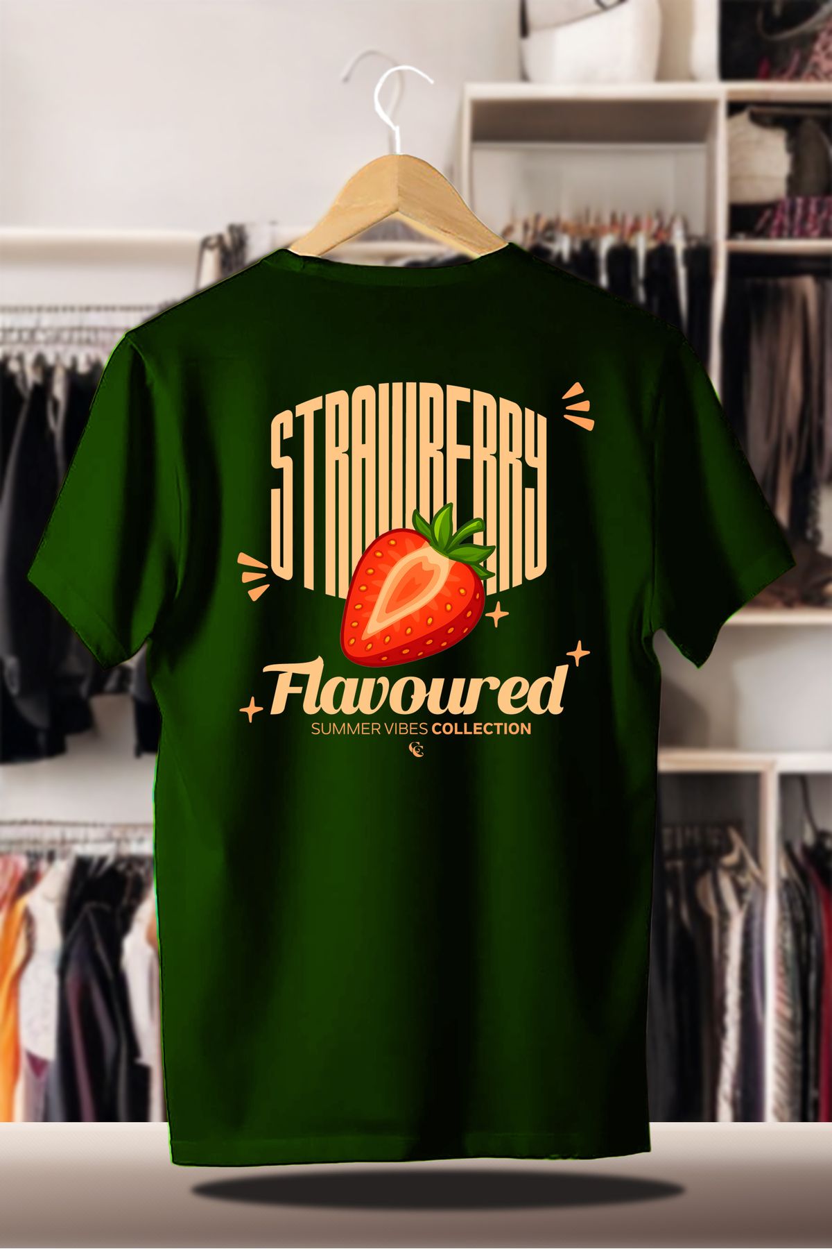 C&C OKULCUNUZ Pamuklu Oversize Baskılı 3 İplik Şardonlu Nefti T-Shirt | Summer Yaz Çilek Flavoured