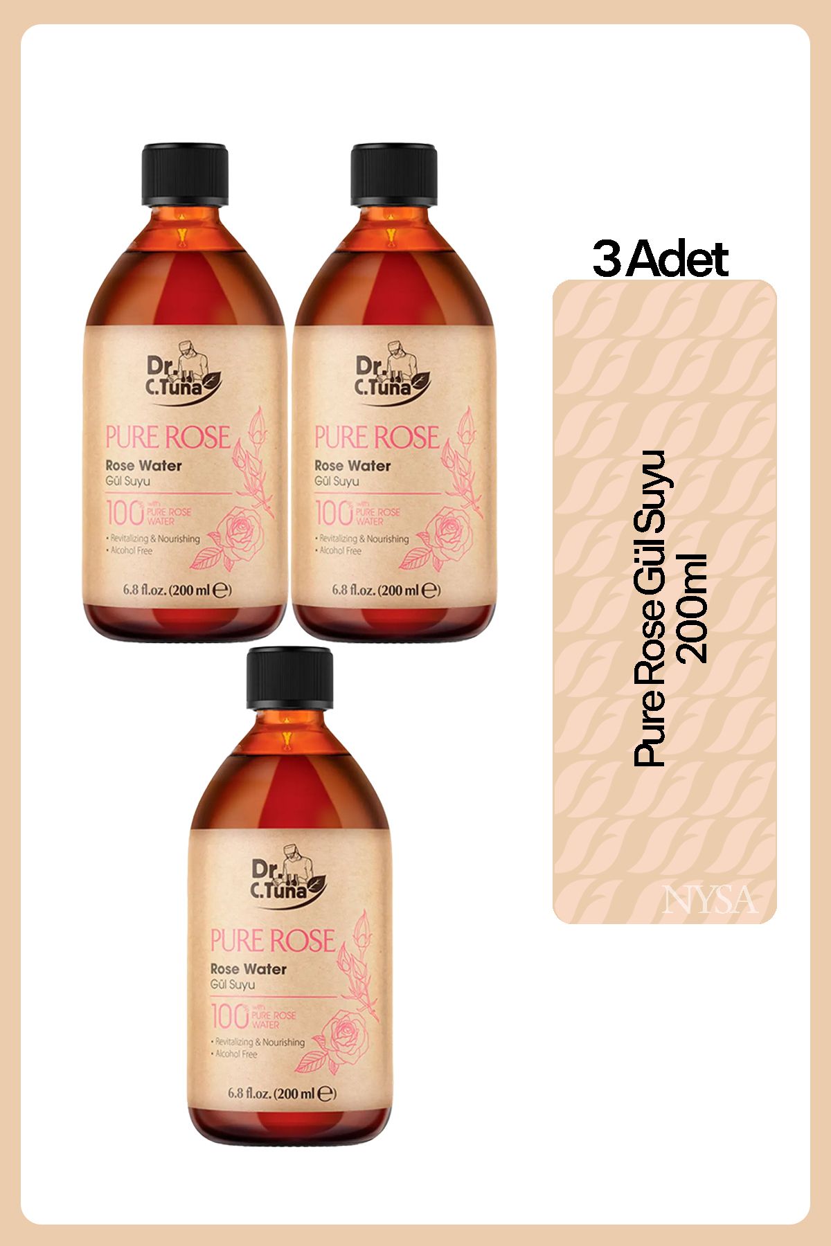 Farmasi Dr. C. Tuna Pure Rose Gül Suyu 200 ml 3 Adet