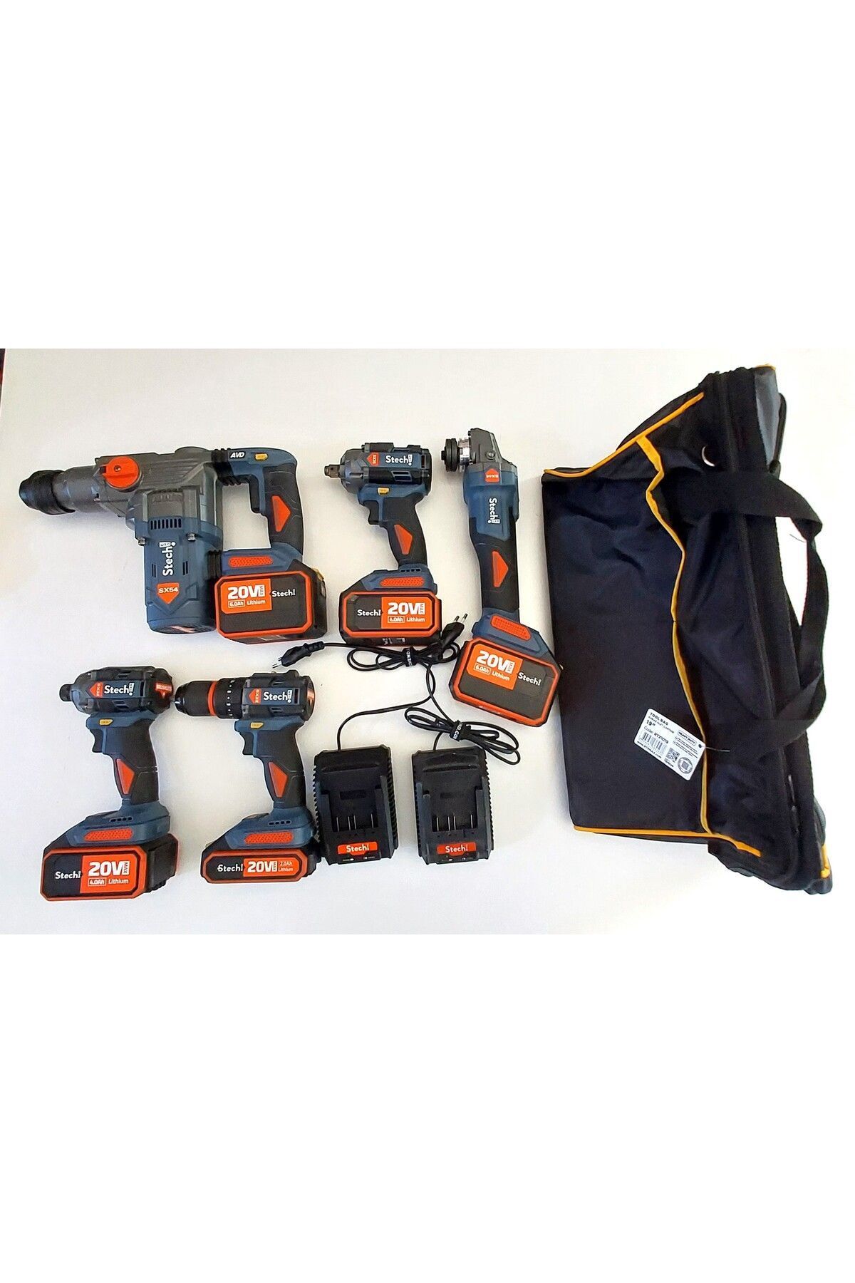 teknotrust Stech Akülü Pro 5 Li Set Sx54-sx22-sx44-sx32-sx35 2x6.0 Ah 2x 4.0 Ah 1 X2,0 Ah 20 Volt