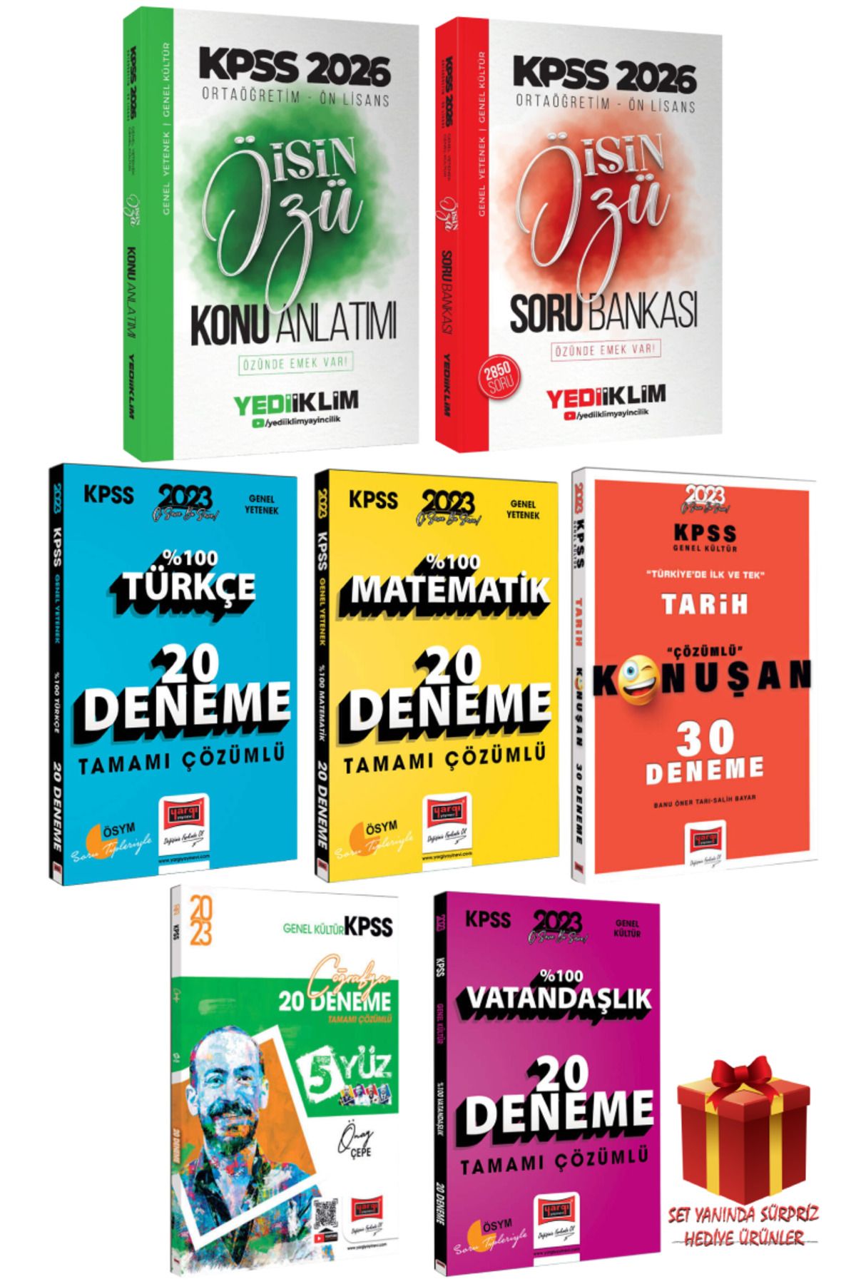Yediiklim Yayınları 2026 KPSS Ortaöğretim-Ön Lisans İşin Özü Konu Anlatımı+Soru Bankası+Tüm Dersler Deneme Seti+Hediye