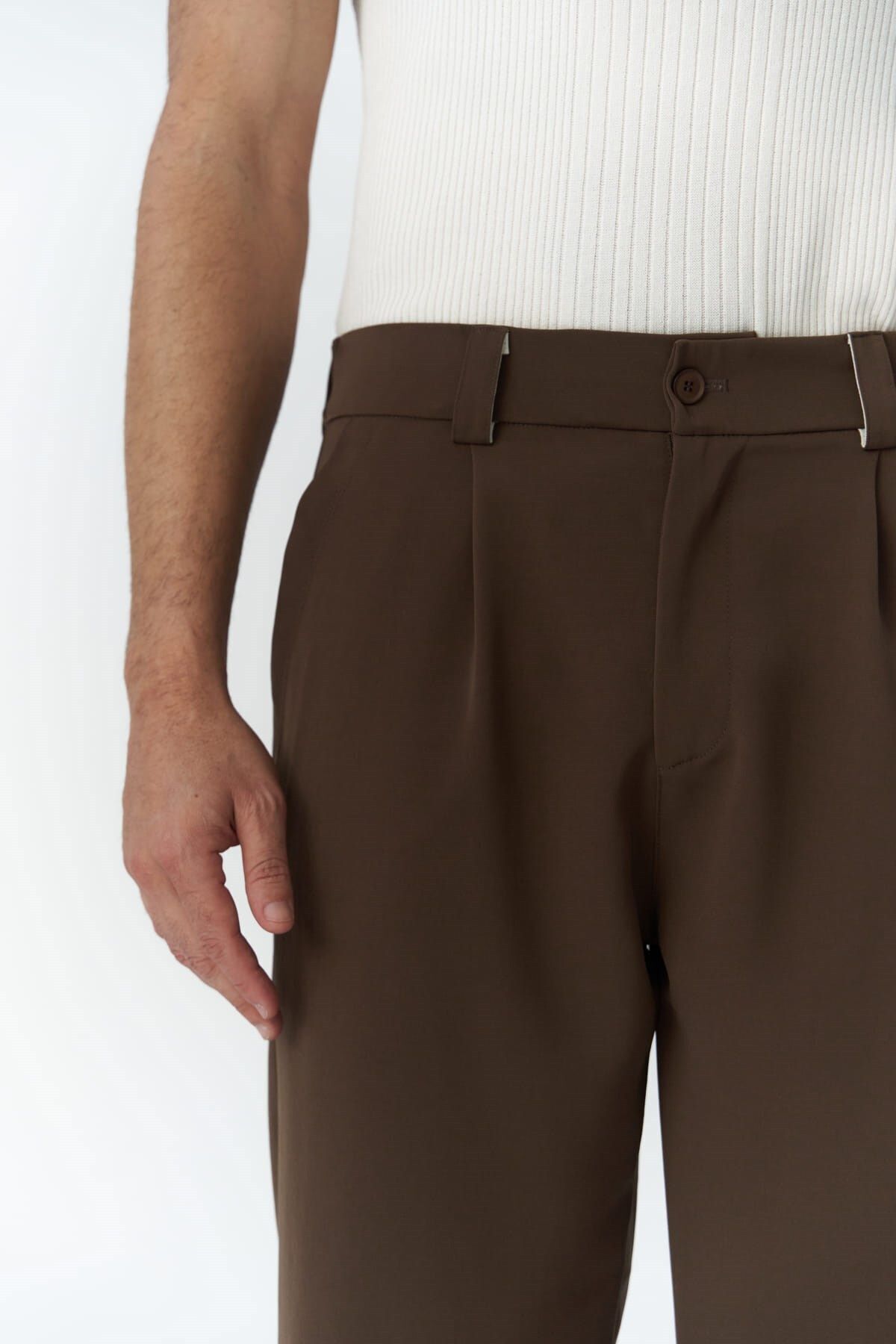 MAİ COLLECTİON-Ανδρικό παντελόνι Wells Dark Khaki 5