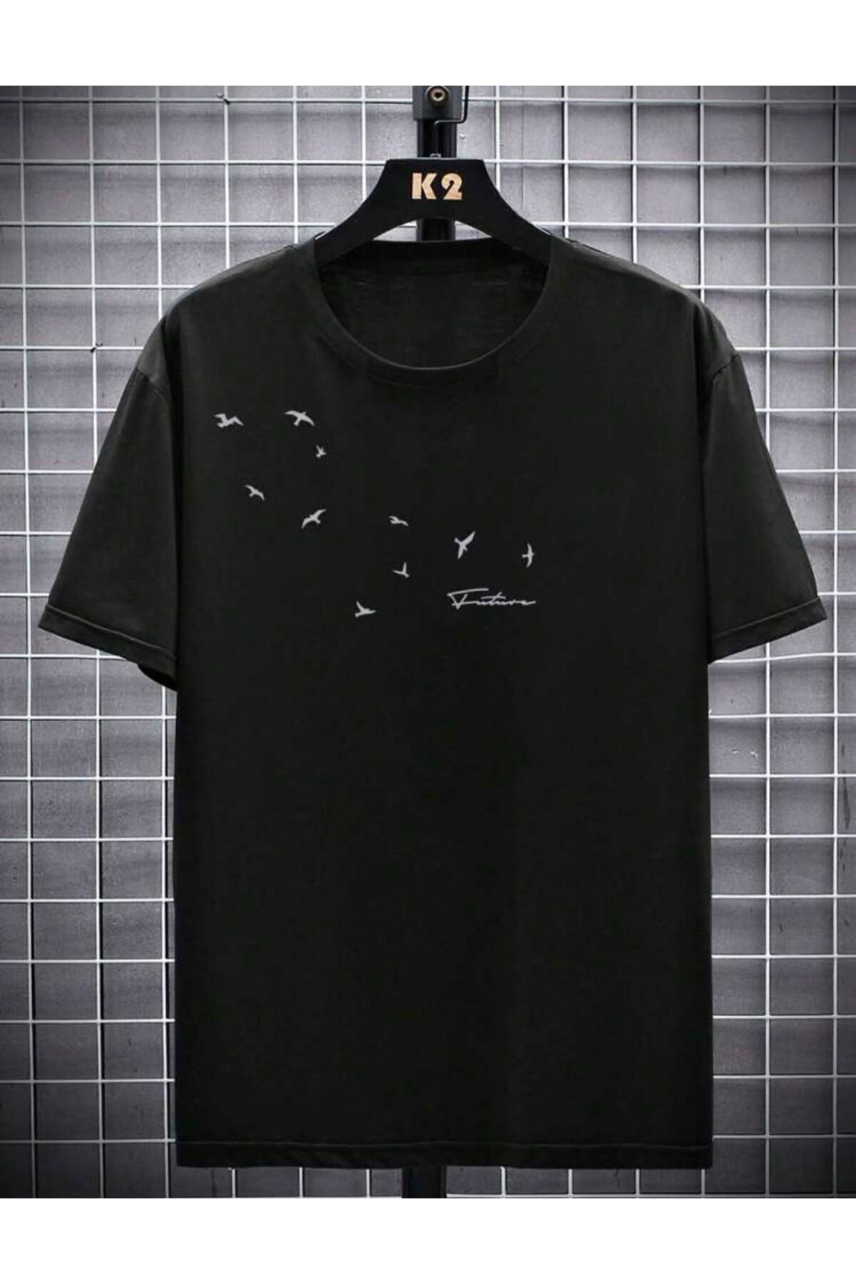 NEMESA Erkek Kuş Harf Desenli Baskılı T-Shirt