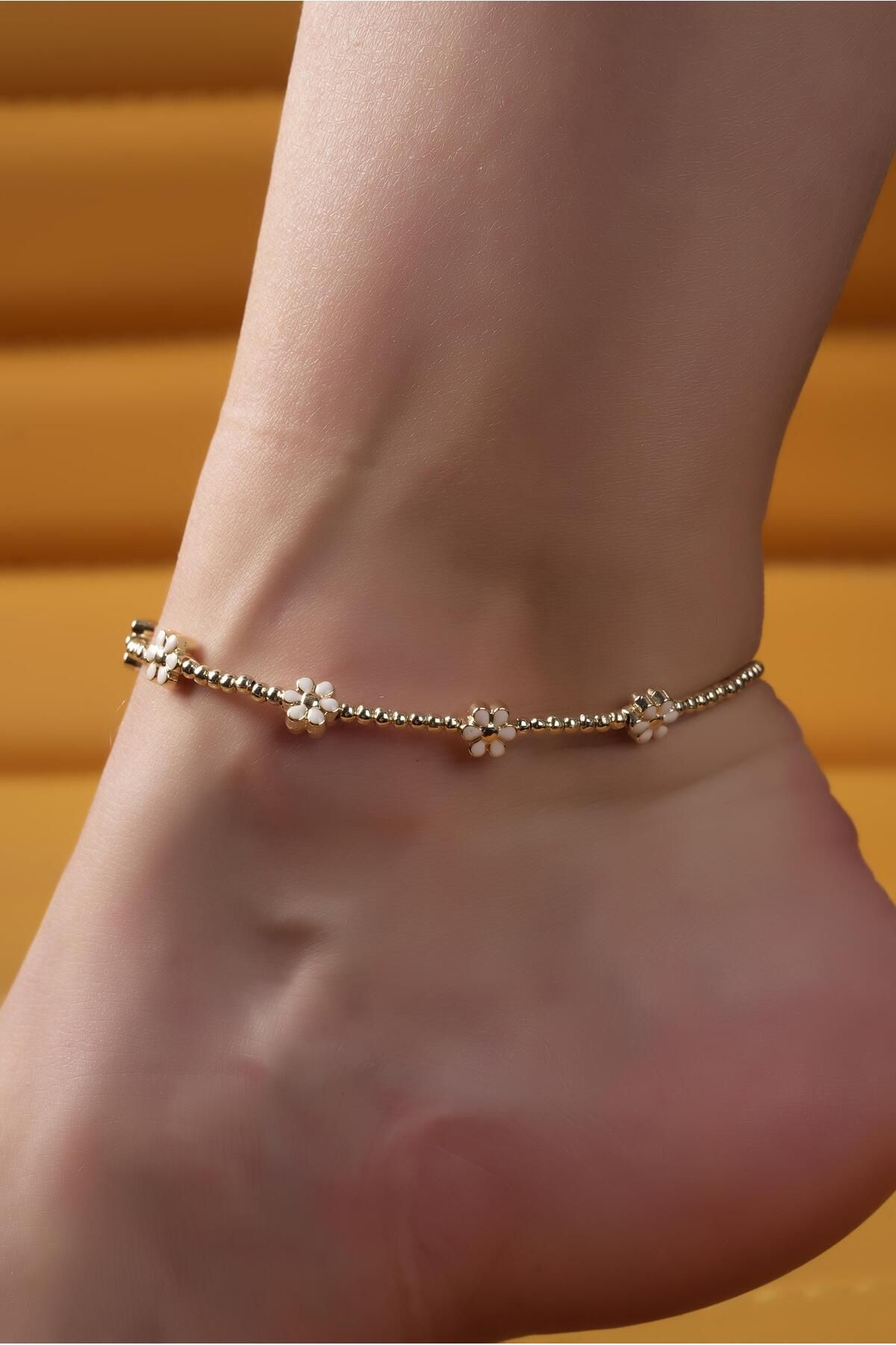 Çlk Accessories Premium Mineli Çiçek Halhal 4186