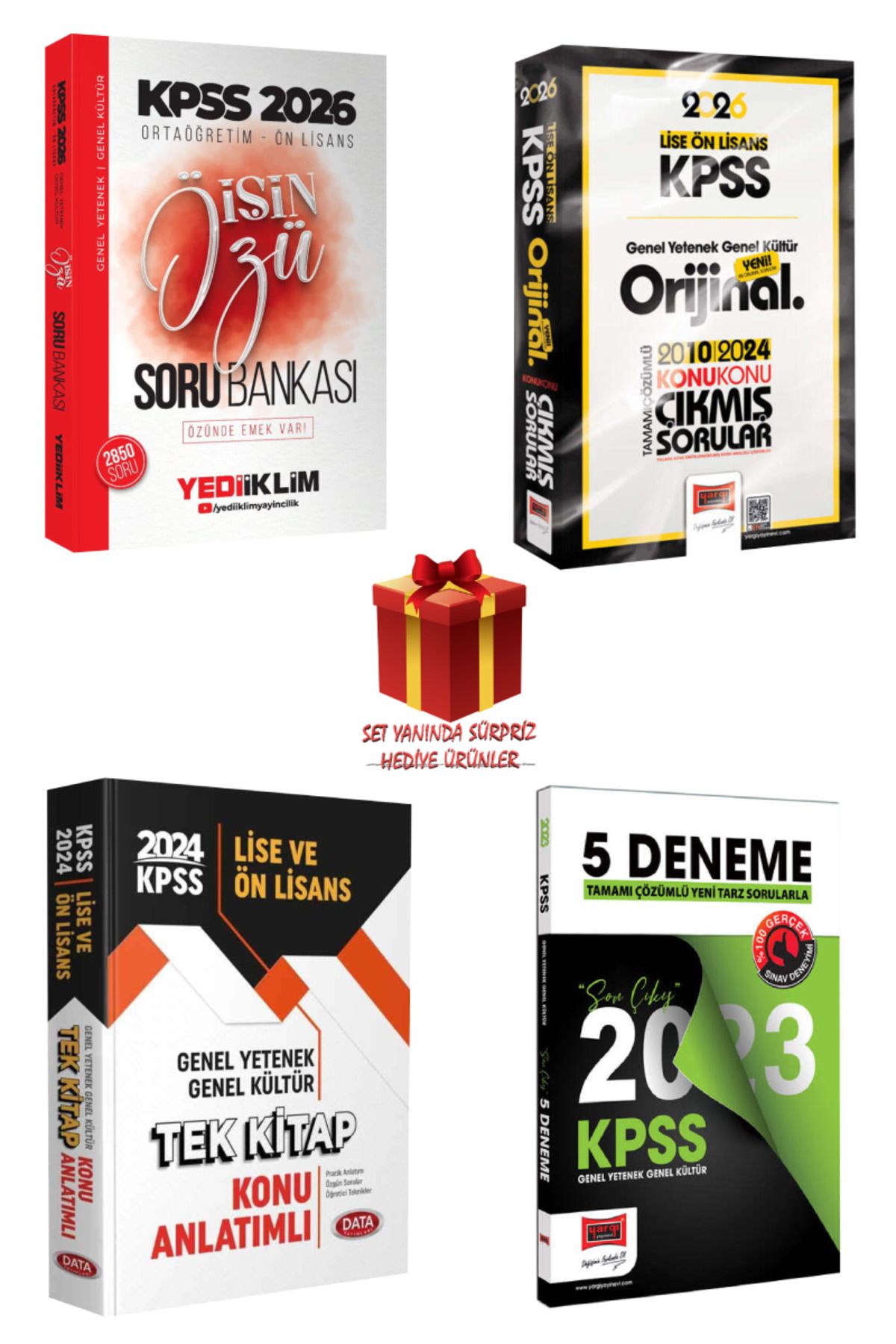 Yediiklim Yayınları 2026 KPSS İşin Özü Soru Bankası + Yargı Orijinal 2010-2024 Konu Konu Çıkmış Sorular+ Konu + Deneme