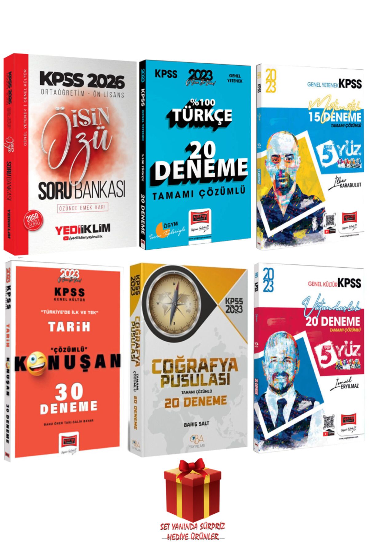 Yediiklim Yayınları 2026 KPSS Ortaöğretim Ön Lisans İşin Özü Soru Bankası+ Yargı- CBA KPSS Deneme Seti+ Hediye