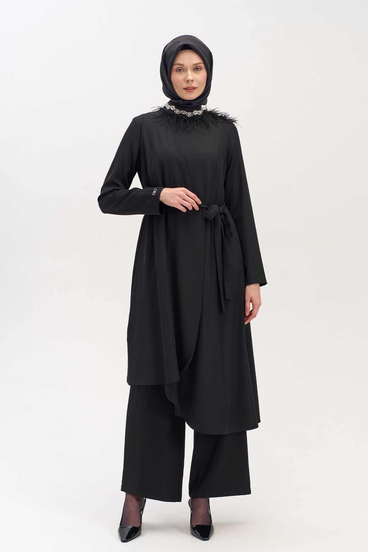 Setrms Asimetrik Kesim Tunik Pantolon Takım