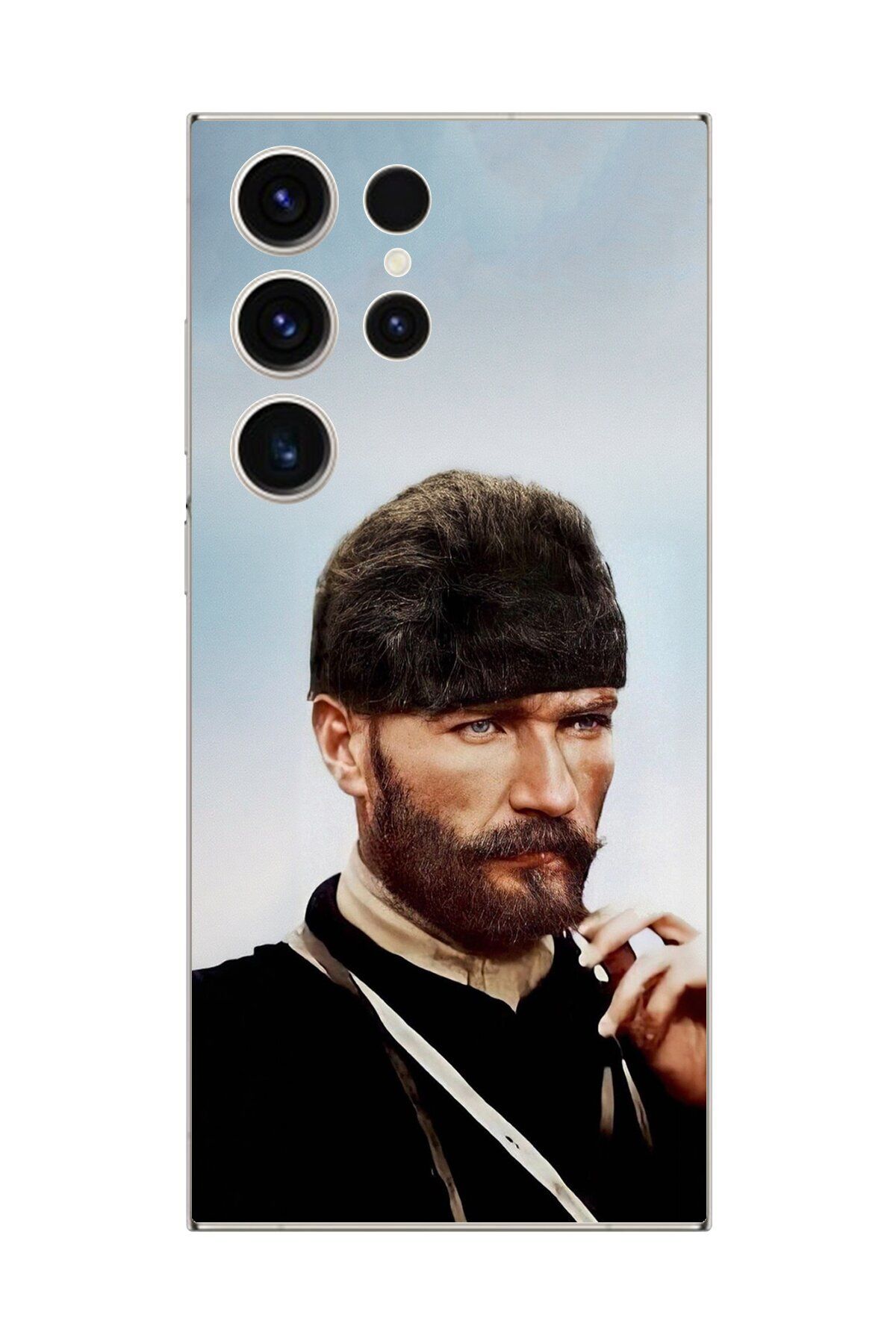 Dali Design Samsung Galaxy S23 Ultra Uyumlu Şeffaf Kılıf Atatürk 2 Tasarımlı