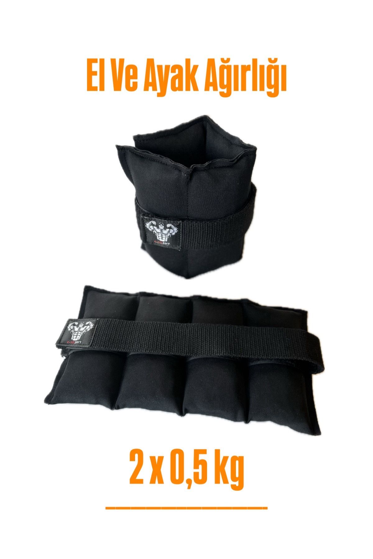 E-HSPORT EL VE AYAK BİLEK AĞIRLIĞI 2X0.5KG YARIM KİLO (KUM AĞIRLIK)