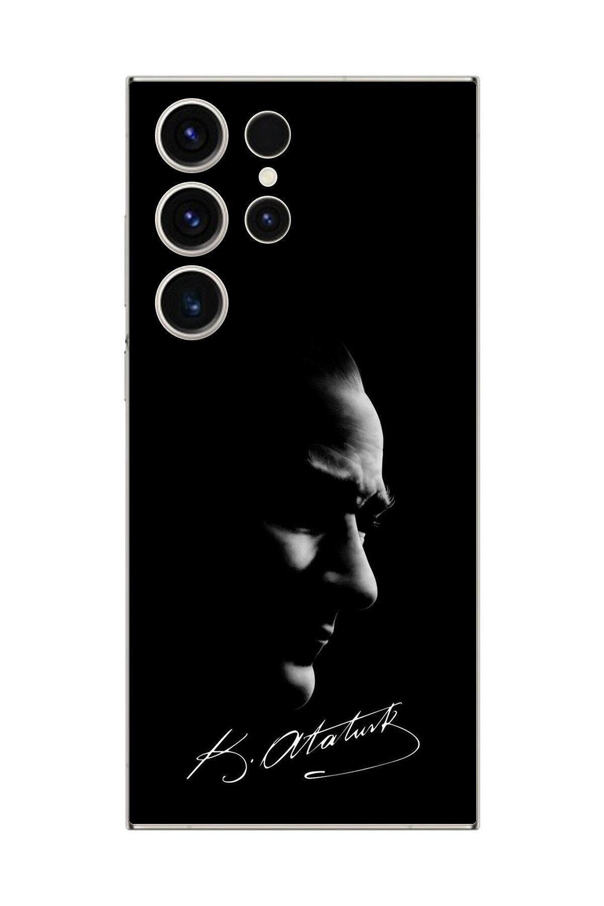 Dali Design Samsung Galaxy S23 Ultra Uyumlu Şeffaf Kılıf Atatürk 1 Tasarımlı