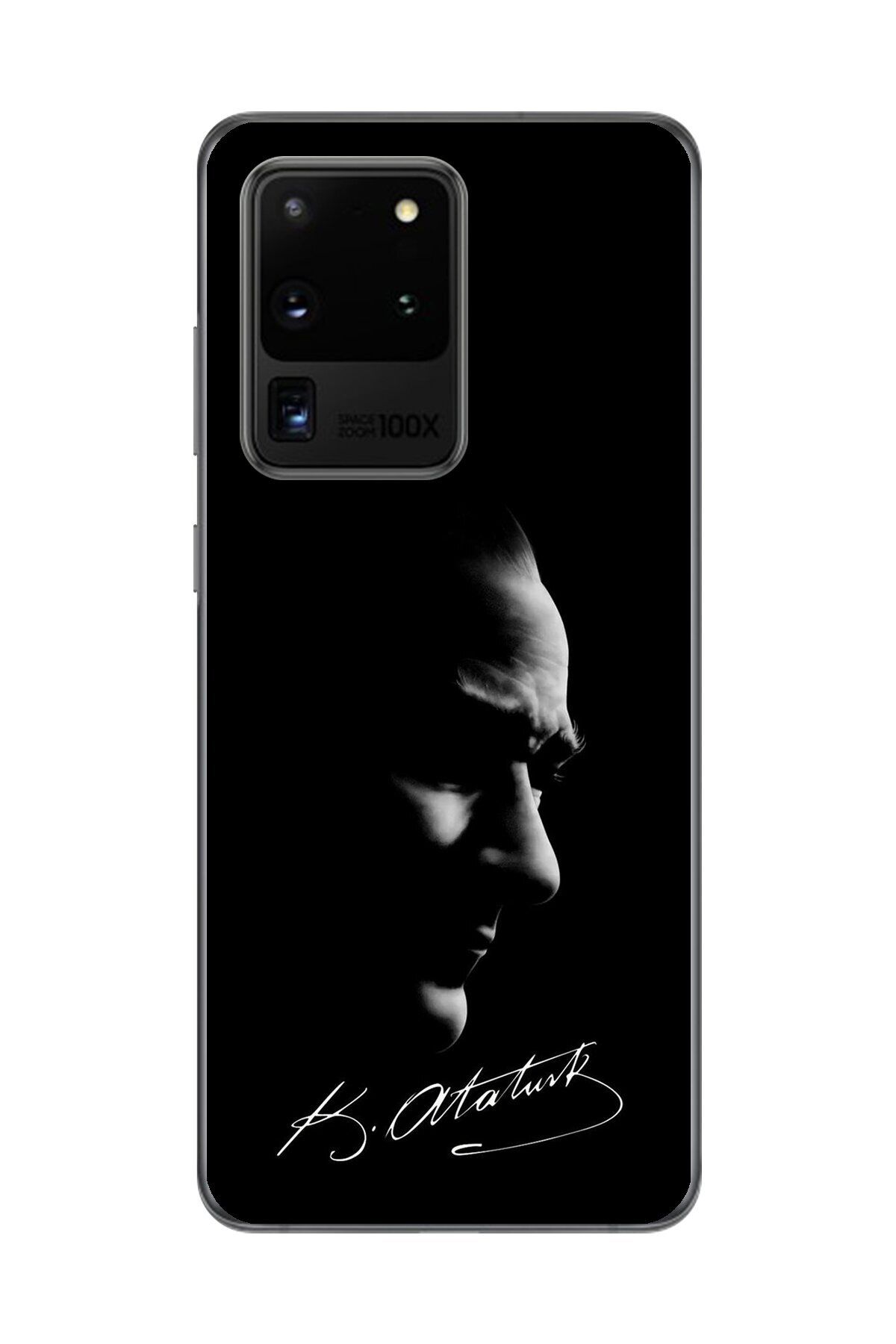 Dali Design Samsung Galaxy S20 Ultra Uyumlu Şeffaf Kılıf Atatürk 1 Tasarımlı