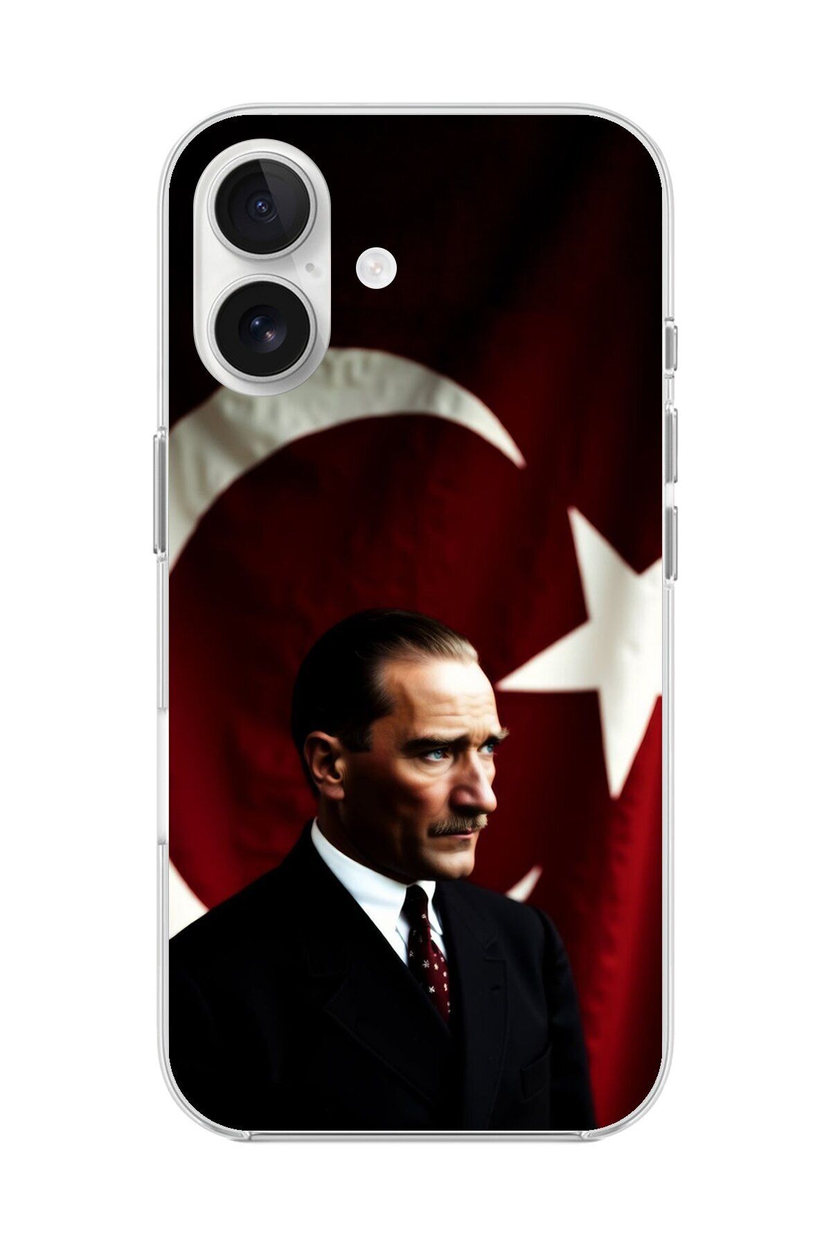 Dali Design iPhone 16 Plus Uyumlu Şeffaf Kılıf Atatürk 4 Tasarımlı