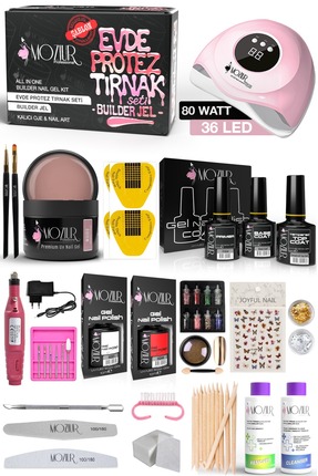 MOZIUR Protez Tırnak & Kalıcı Oje & Nail Art Seti (BUILDER ŞABLON)