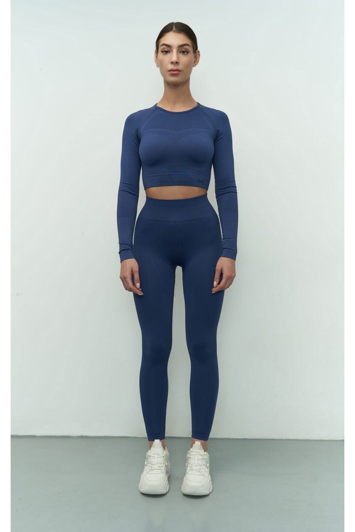 MAİ COLLECTİON-Mai Collection Sandra Indigo Long Sleeve Crop 2