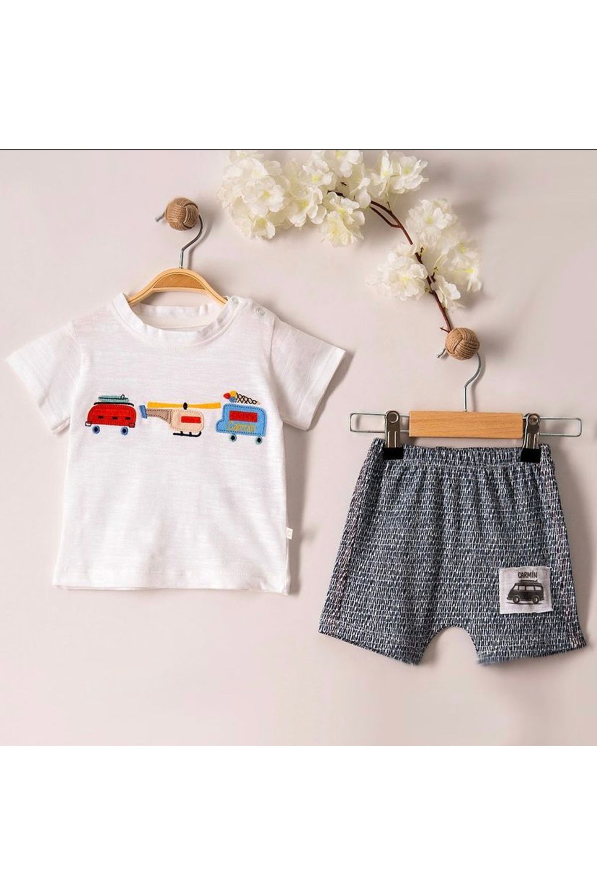 Carmin Baby Nakışlı Baskılı Bebek Takımı