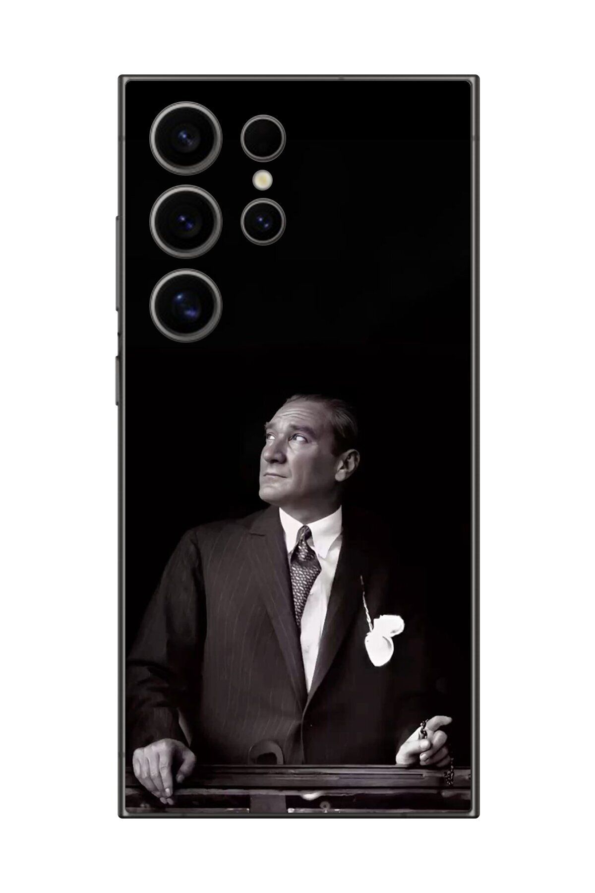 Dali Design Samsung Galaxy S24 Ultra Uyumlu Şeffaf Kılıf Atatürk 3 Tasarımlı