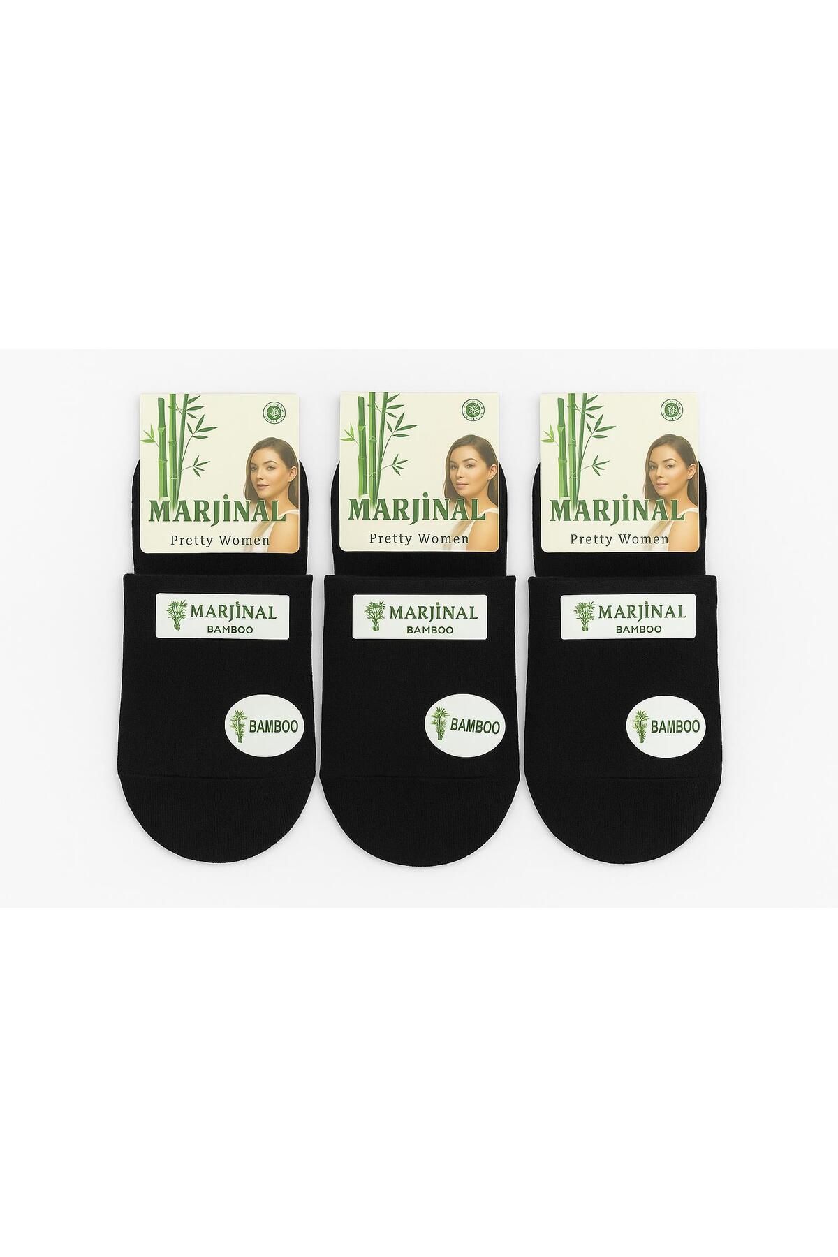 Marjinal Kadın 3'lü Bambu Patik Çorap | 36-40