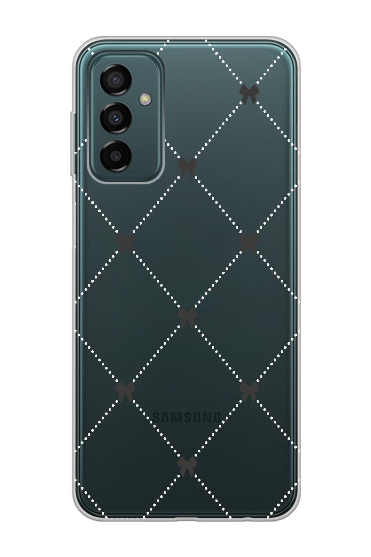 moonset Samsung Galaxy M13 / M23 Uyumlu Kurdeleler Tasarımlı Baskılı Şeffaf Telefon Kılıfı