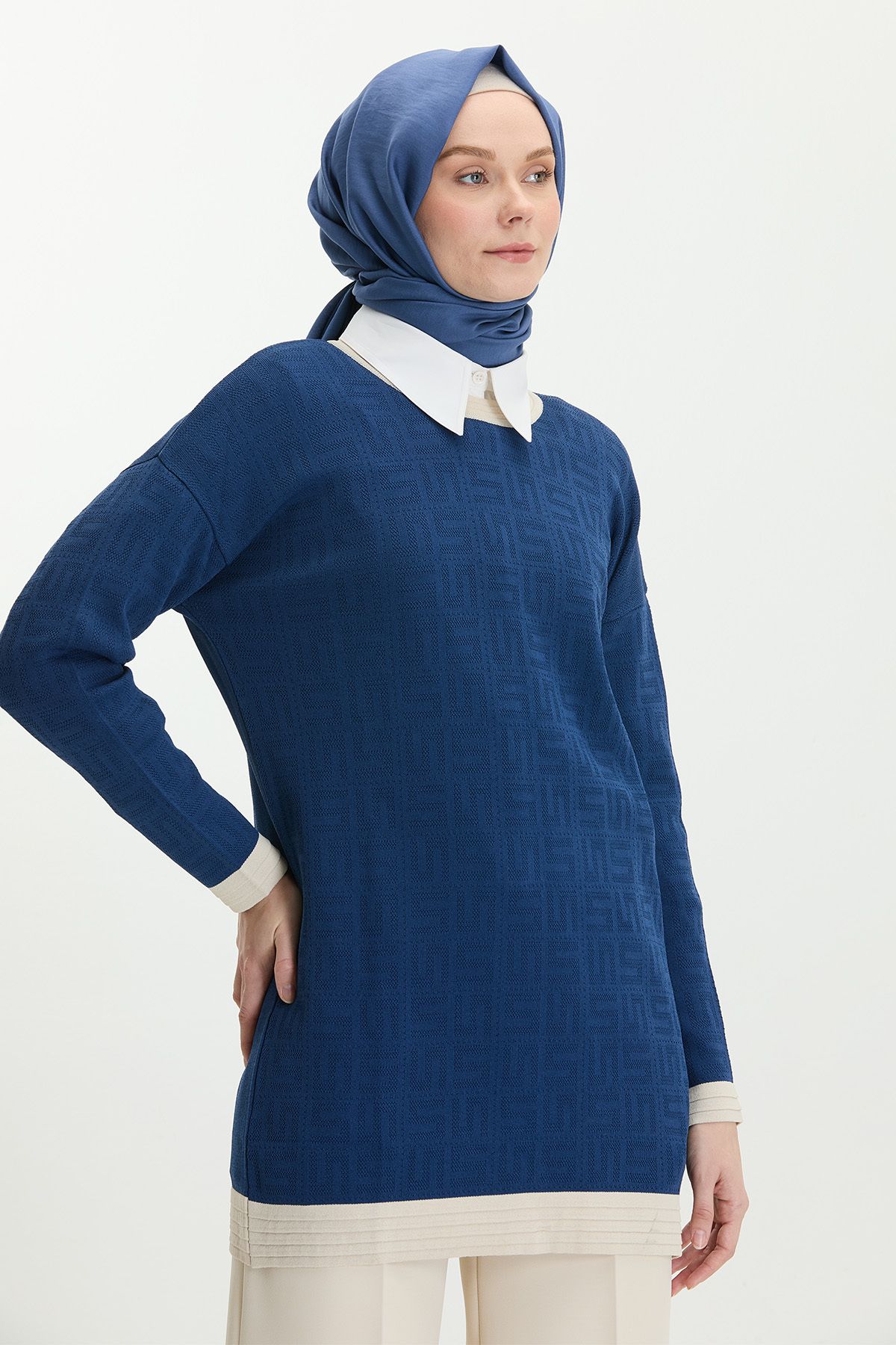 Setrms S Desenli Nervürlü Triko Tunik