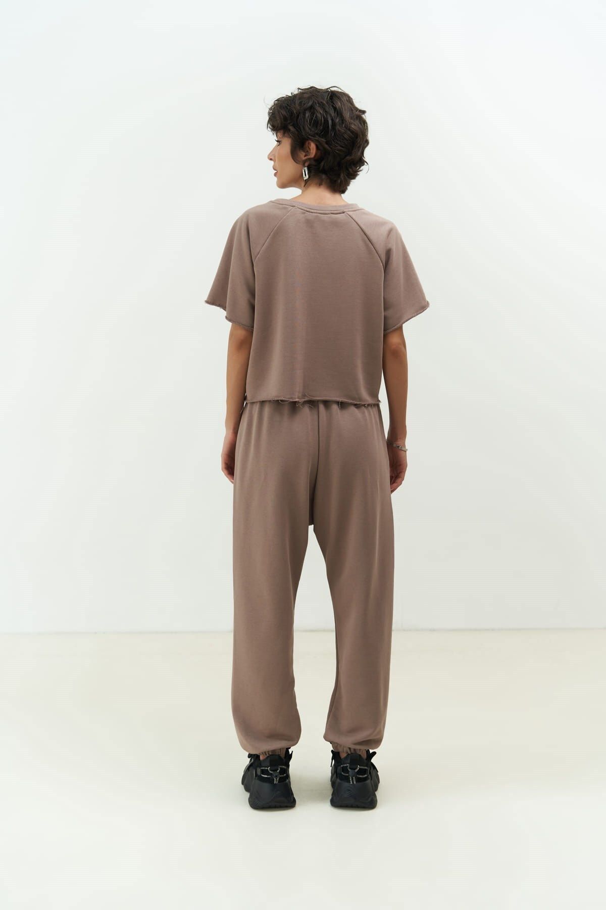 MAİ COLLECTİON-Σετ φόρμας Vero Brown Grey Crop 3