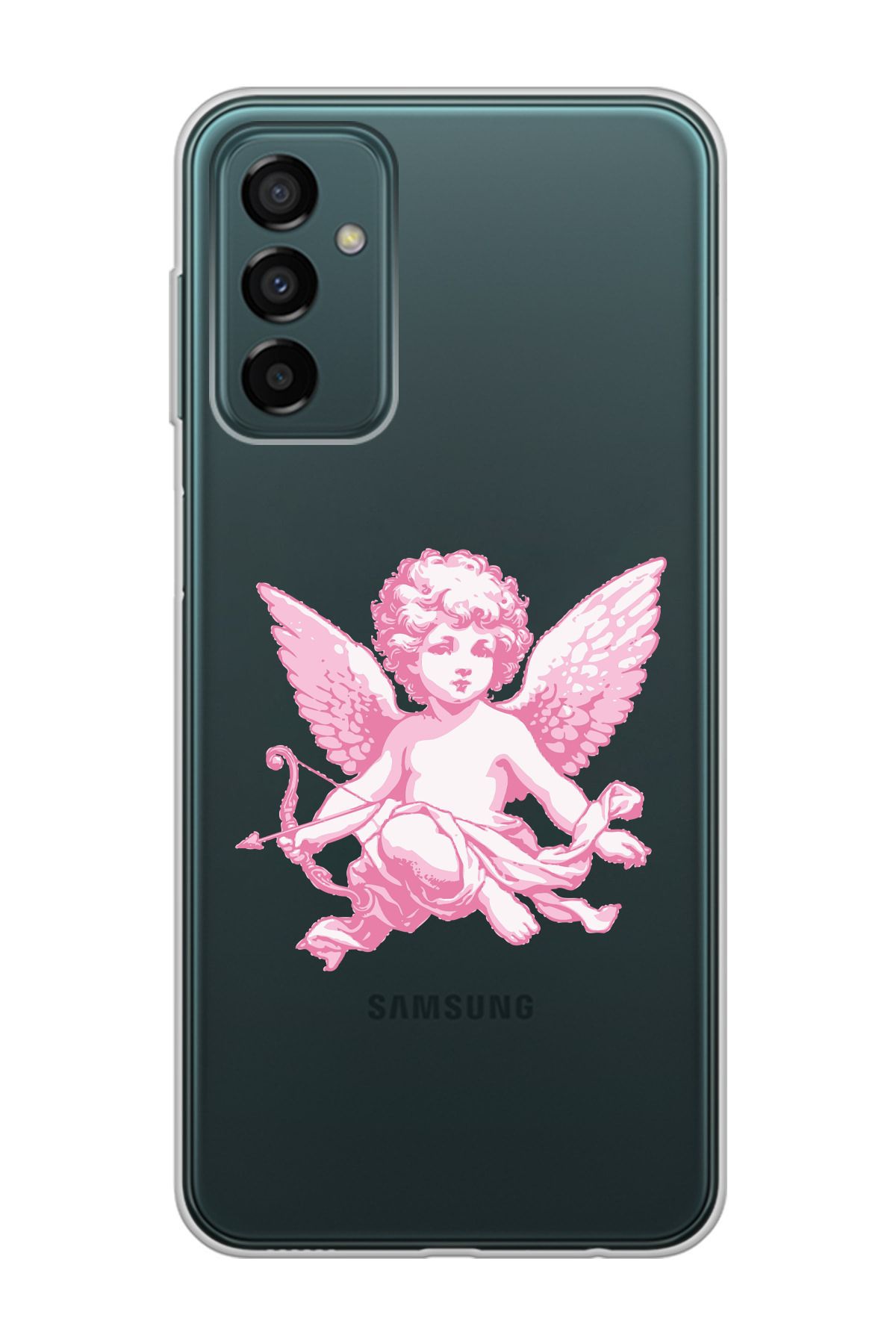 moonset Samsung Galaxy M13 / M23 Uyumlu Melek Tasarımlı Baskılı Şeffaf Telefon Kılıfı