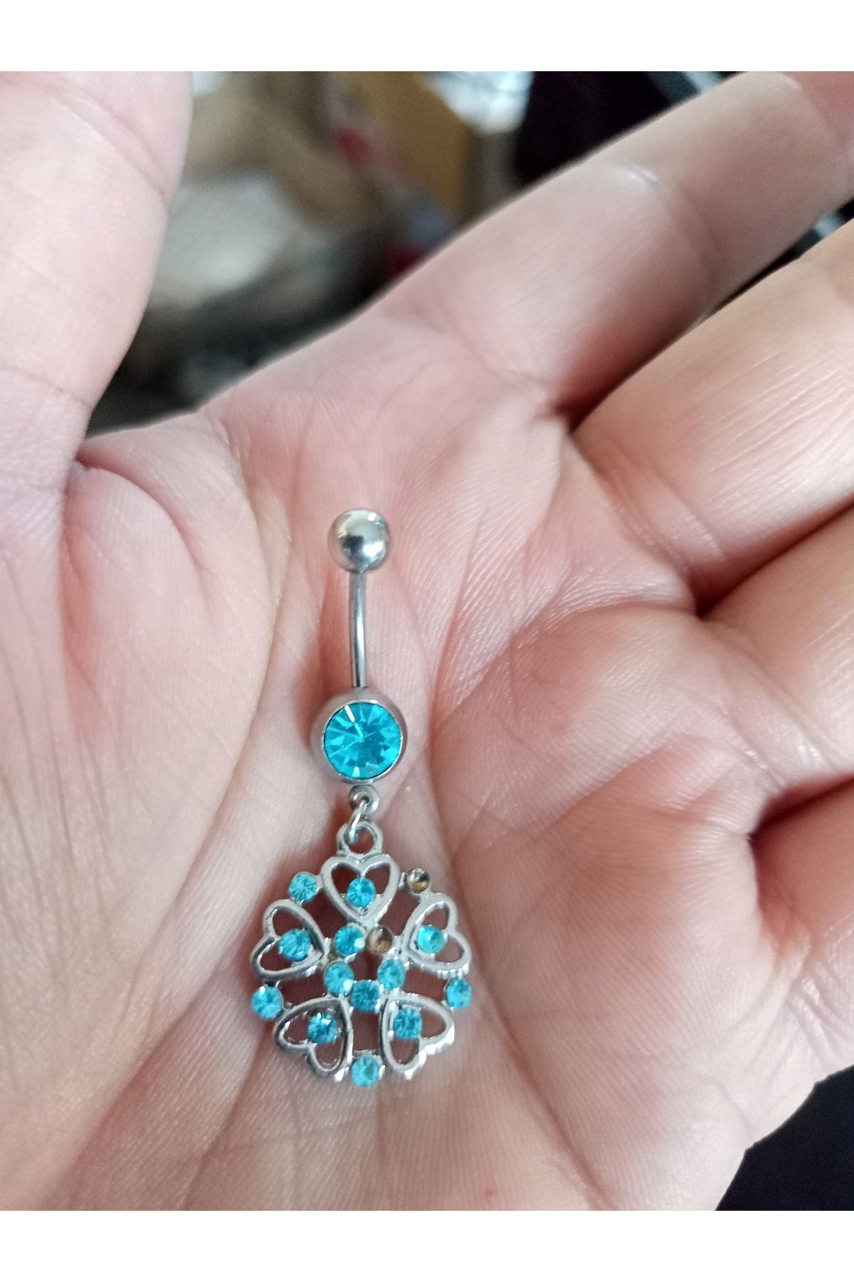 BUĞLEM Göbek Piercing Cerrahi Çelik 316L Gümüş Renk Paslanmaz Kararmaz