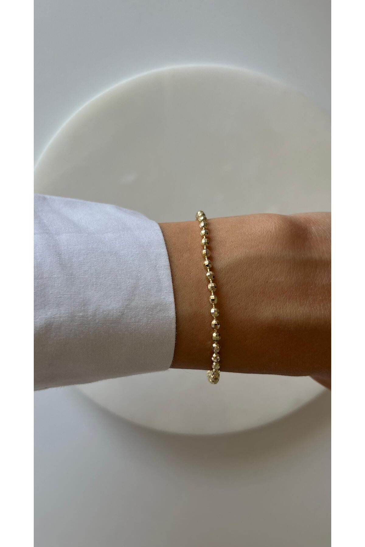 rimeaccessories çelik üzeri 14k altın kaplama xuping alerji yapmayan topçuk model gold bileklik
