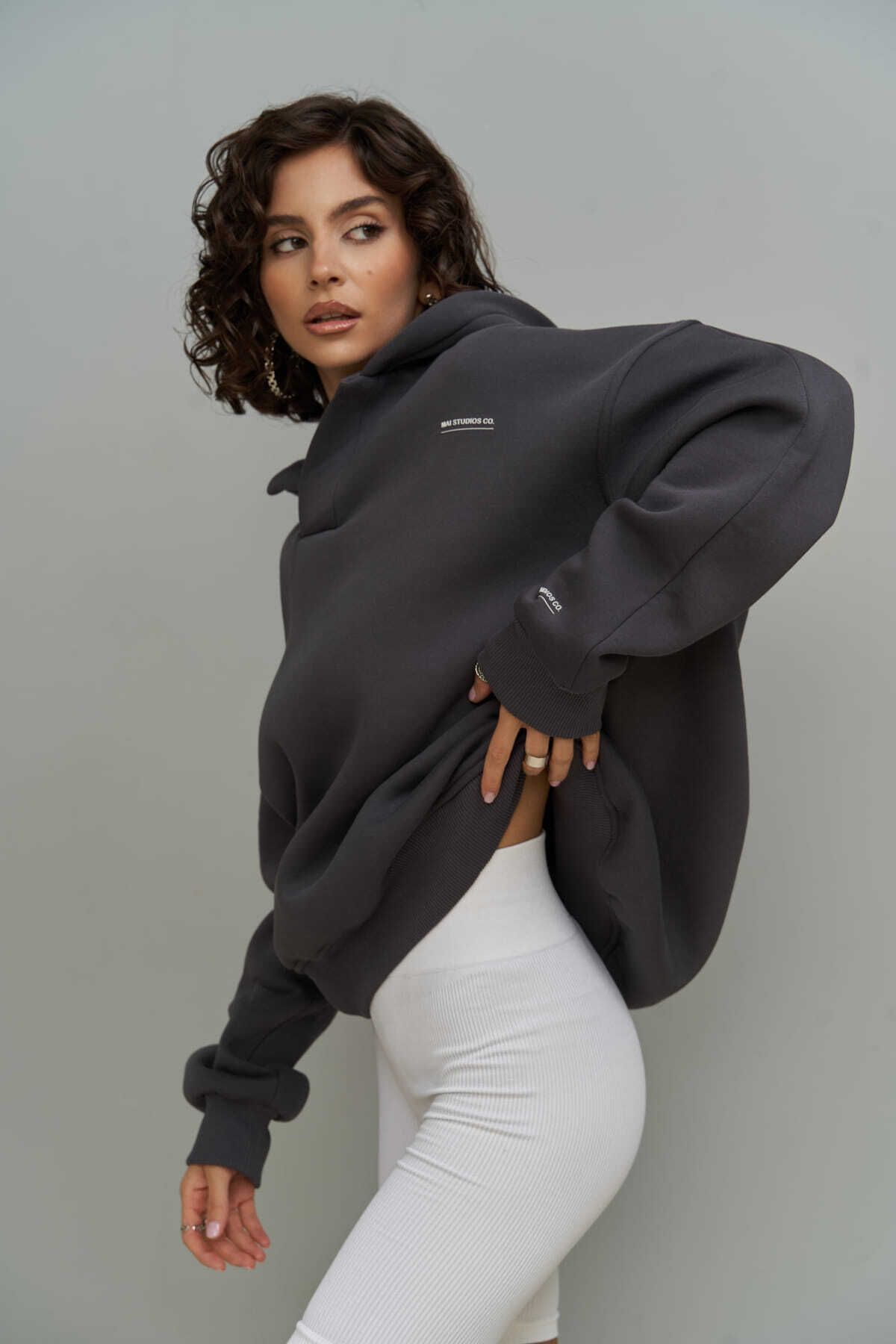 MAİ COLLECTİON-Φούτερ Polo Anthracite Hoodie 7