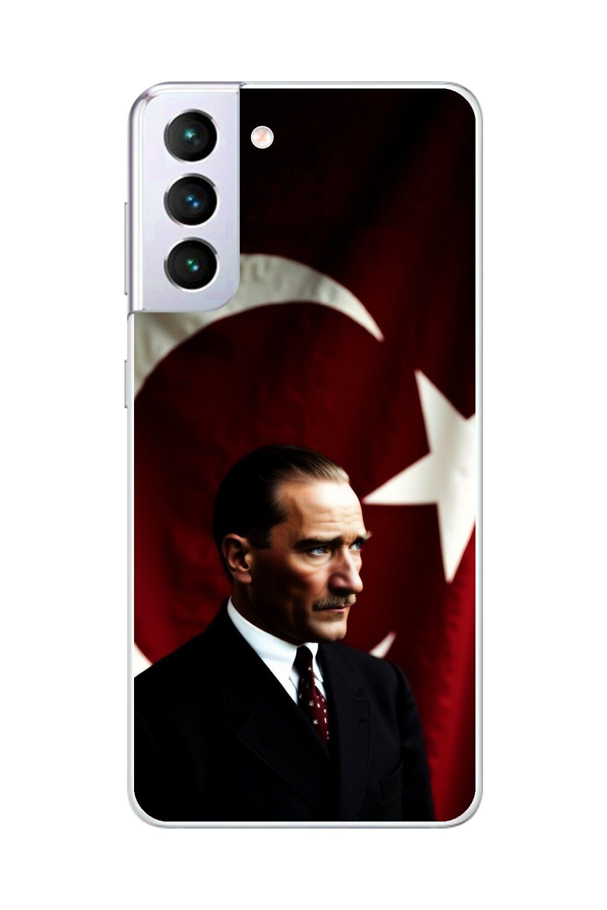 Dali Design Samsung Galaxy S21+ Uyumlu Şeffaf Kılıf Atatürk 4 Tasarımlı