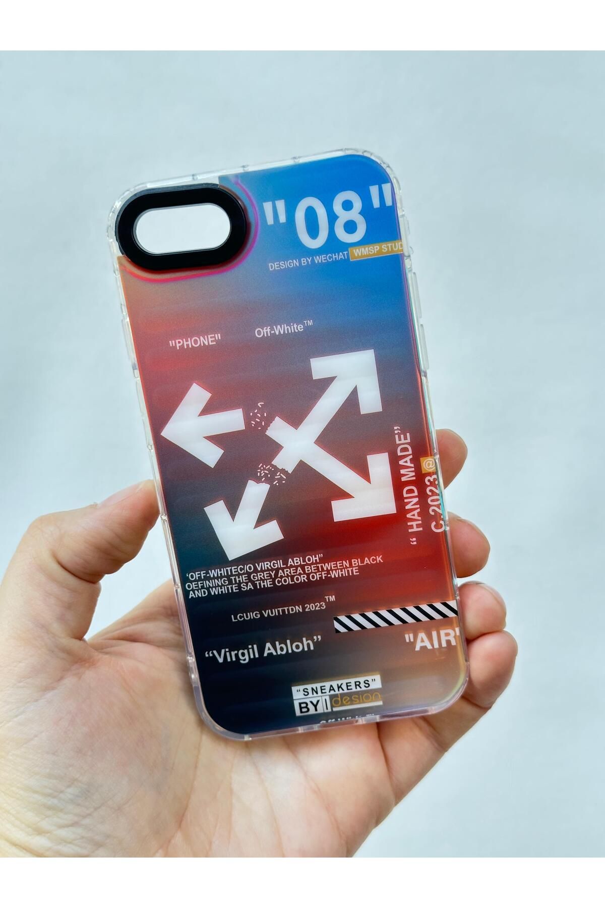 Vip Case İPHONE 7 Hologramlı Renk Değiştiren Kamera Çıkıntılı Trend Marka Tasarım Label Kılıf