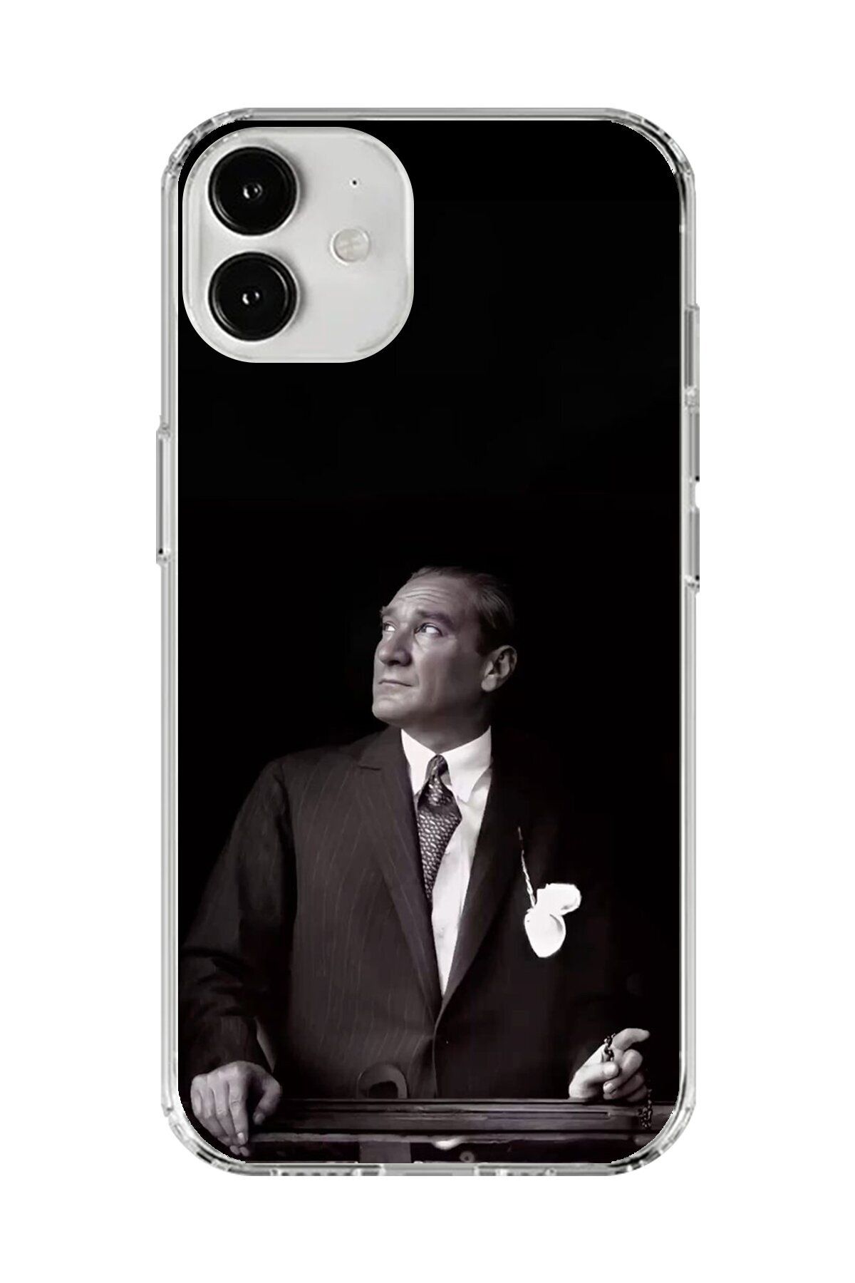 Dali Design iPhone 12 Mini Uyumlu Şeffaf Kılıf Atatürk 3 Tasarımlı