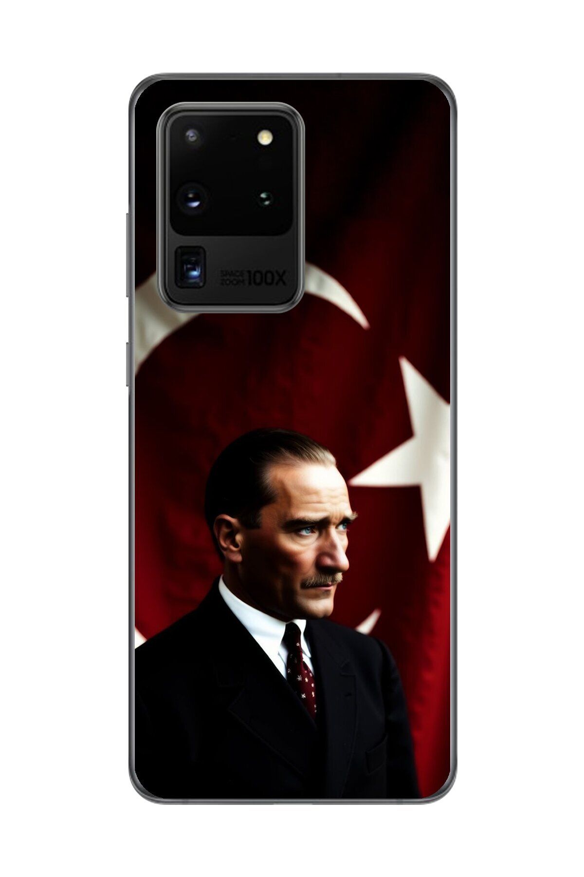 Dali Design Samsung Galaxy S20 Ultra Uyumlu Şeffaf Kılıf Atatürk 4 Tasarımlı