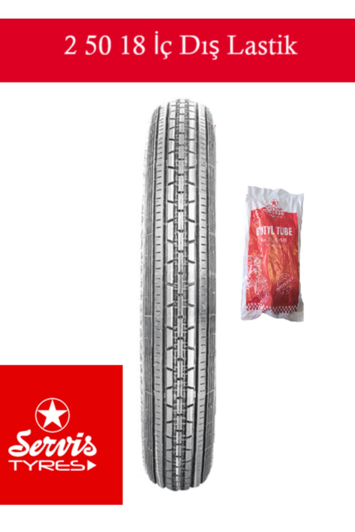 SERVİS TYRES 2 50 18 İç Dış Lastik