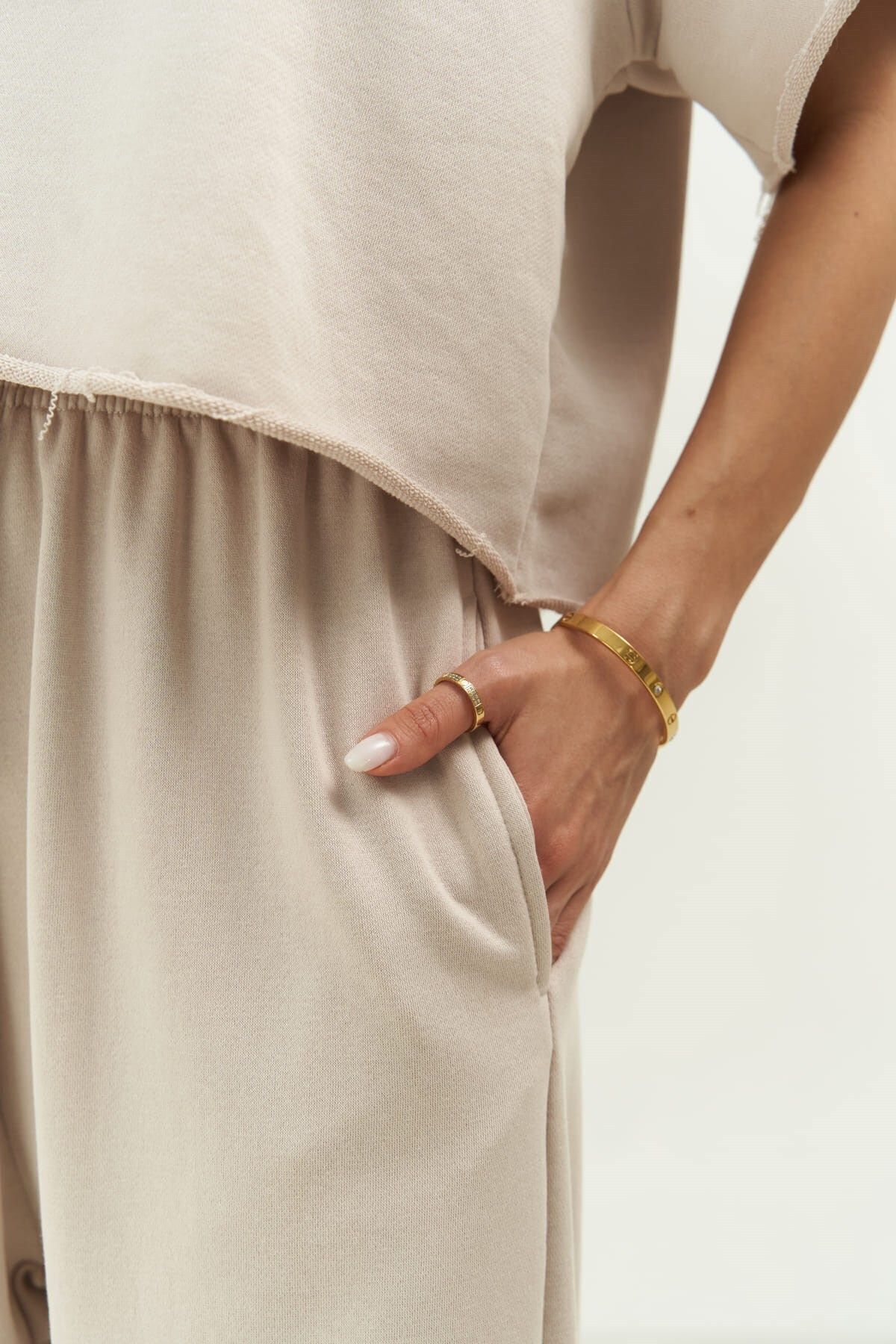 MAİ COLLECTİON-Σετ φόρμας Vero Beige Crop 7