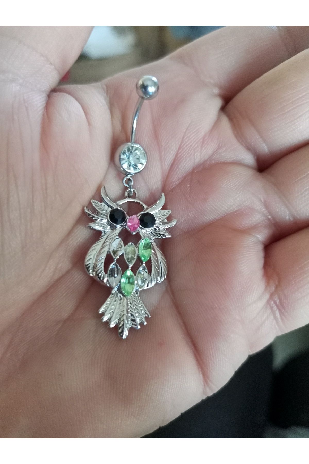 BUĞLEM Göbek Piercing Cerrahi Çelik 316L Gümüş Renk Paslanmaz Kararmaz