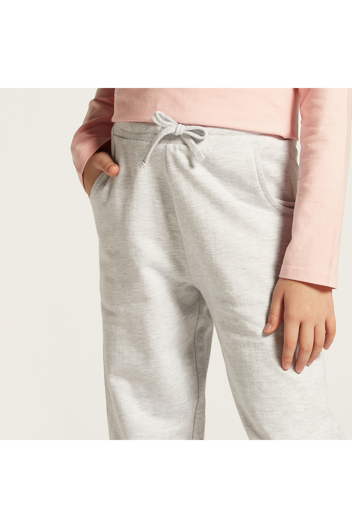 Juniors-Solid Joggers with Drawstring Closure and Pockets 3