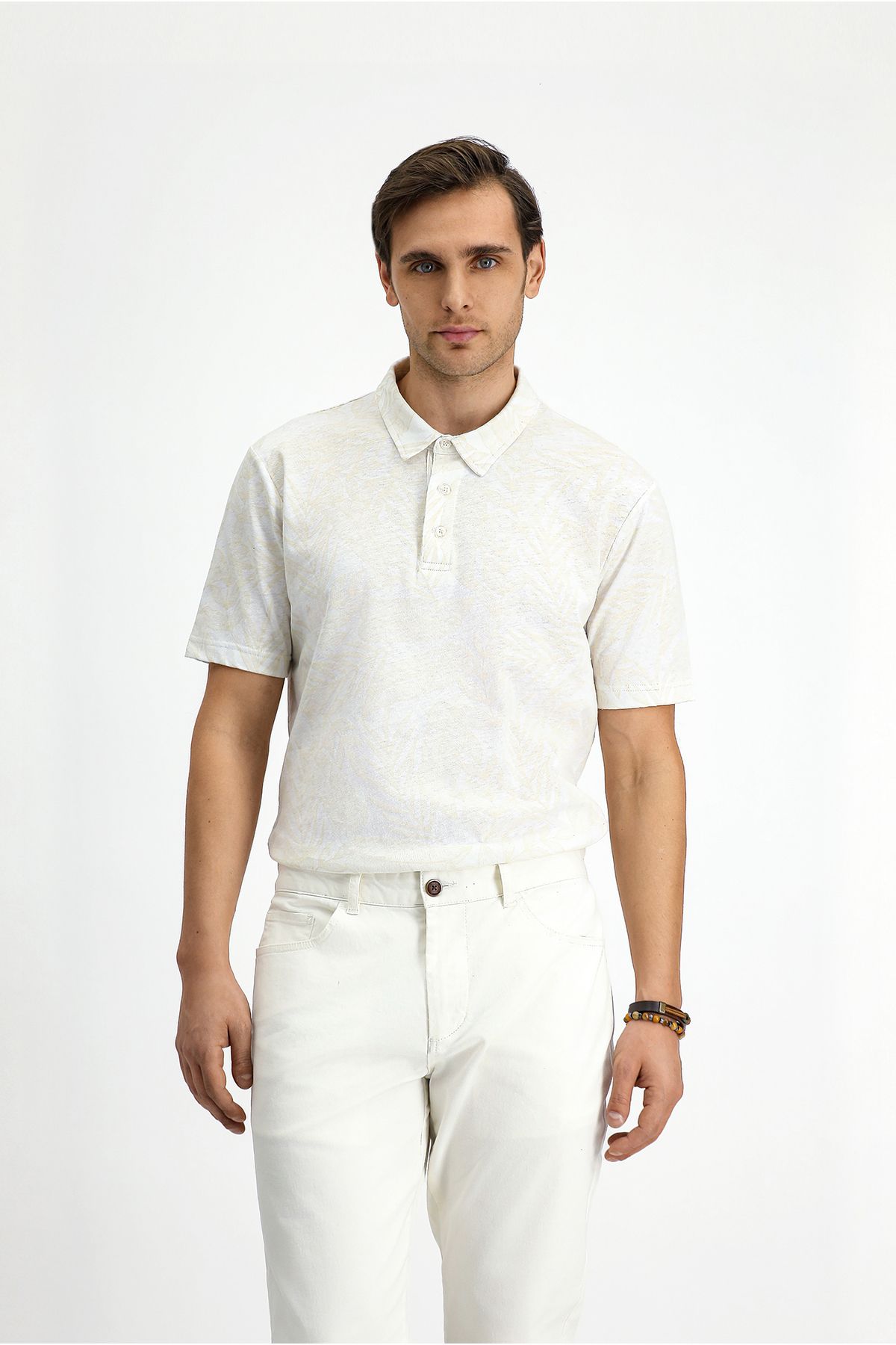 Kiğılı Slim Fit Dar Kesim Baskılı Pamuk Polo Yaka Tişört
