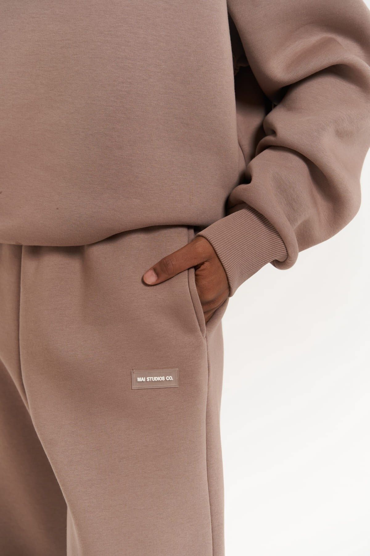 MAİ COLLECTİON-Σετ φόρμας Romana Crew Neck καφέ γκρι 6