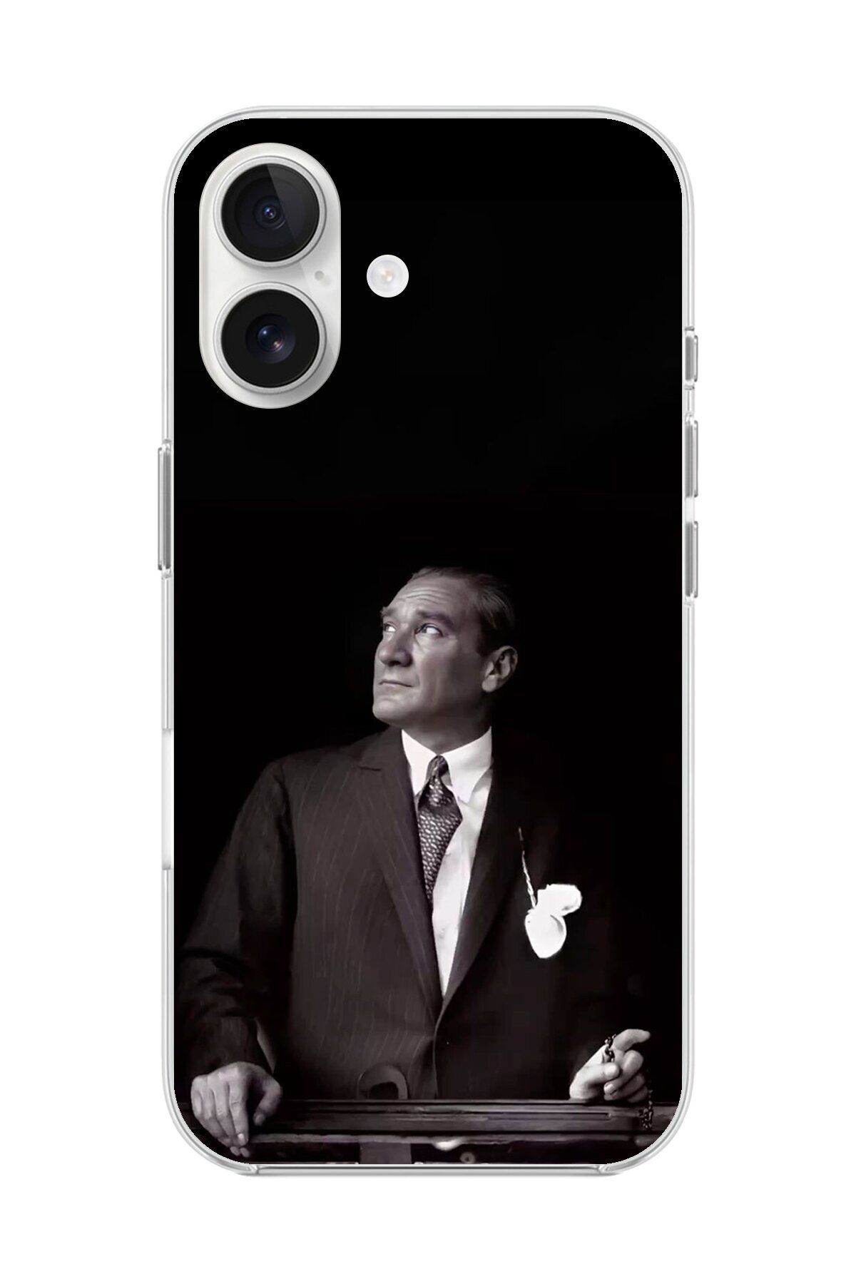 Dali Design iPhone 16 Plus Uyumlu Şeffaf Kılıf Atatürk 3 Tasarımlı